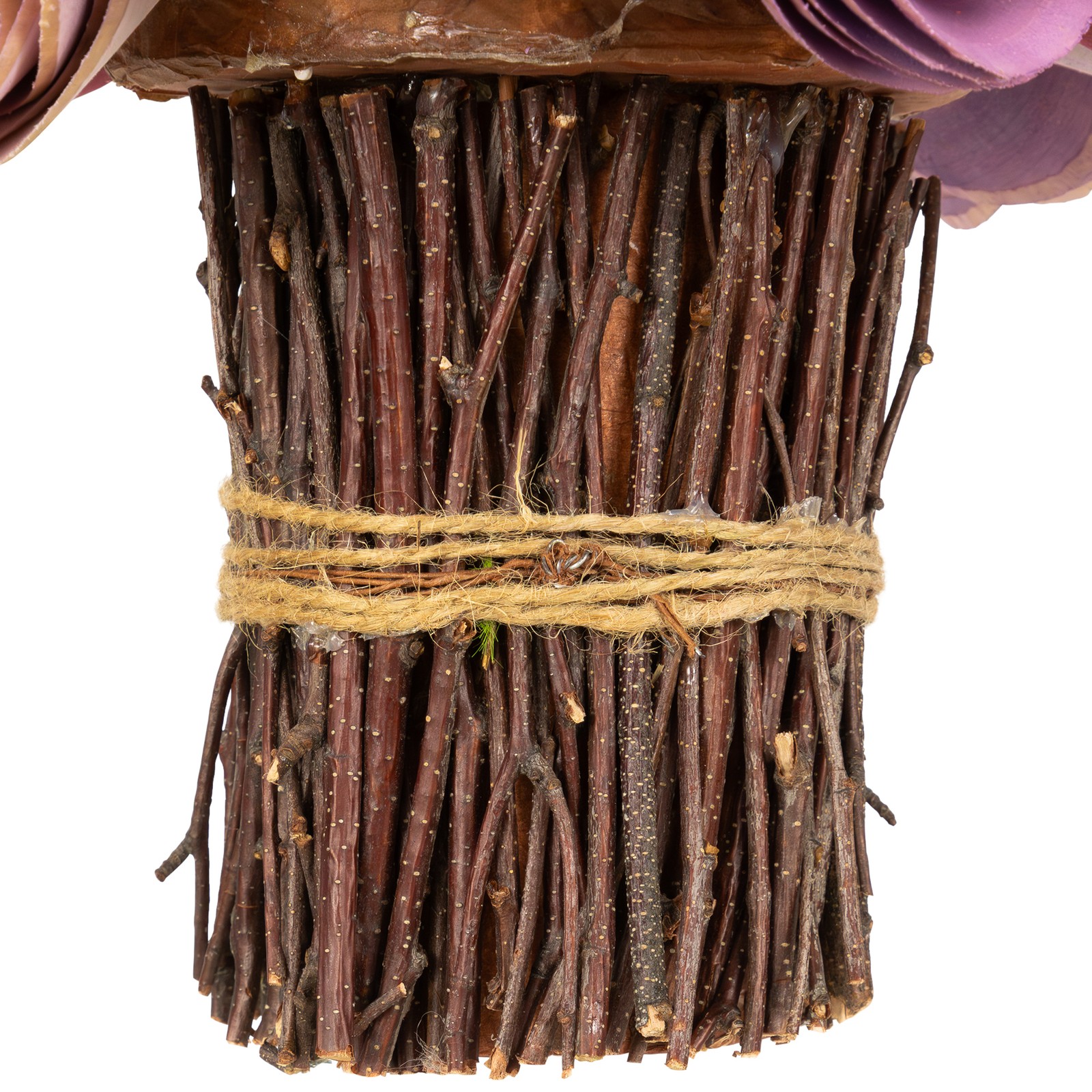 Northlight Wooden Floral Artificial Spring Bouquet – 9.5″ – Wine Red and Purple