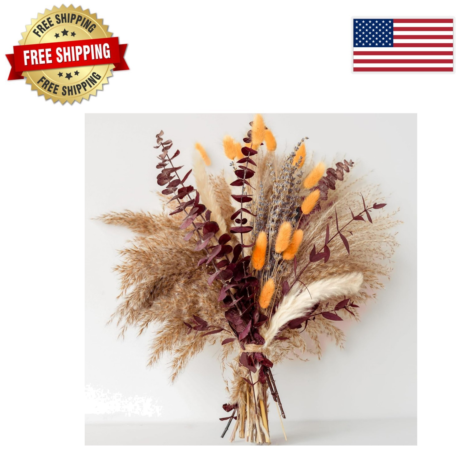 Versatile Fall Floral Decor Bouquet – Pampas Grass & Lavender for Home & Gifts