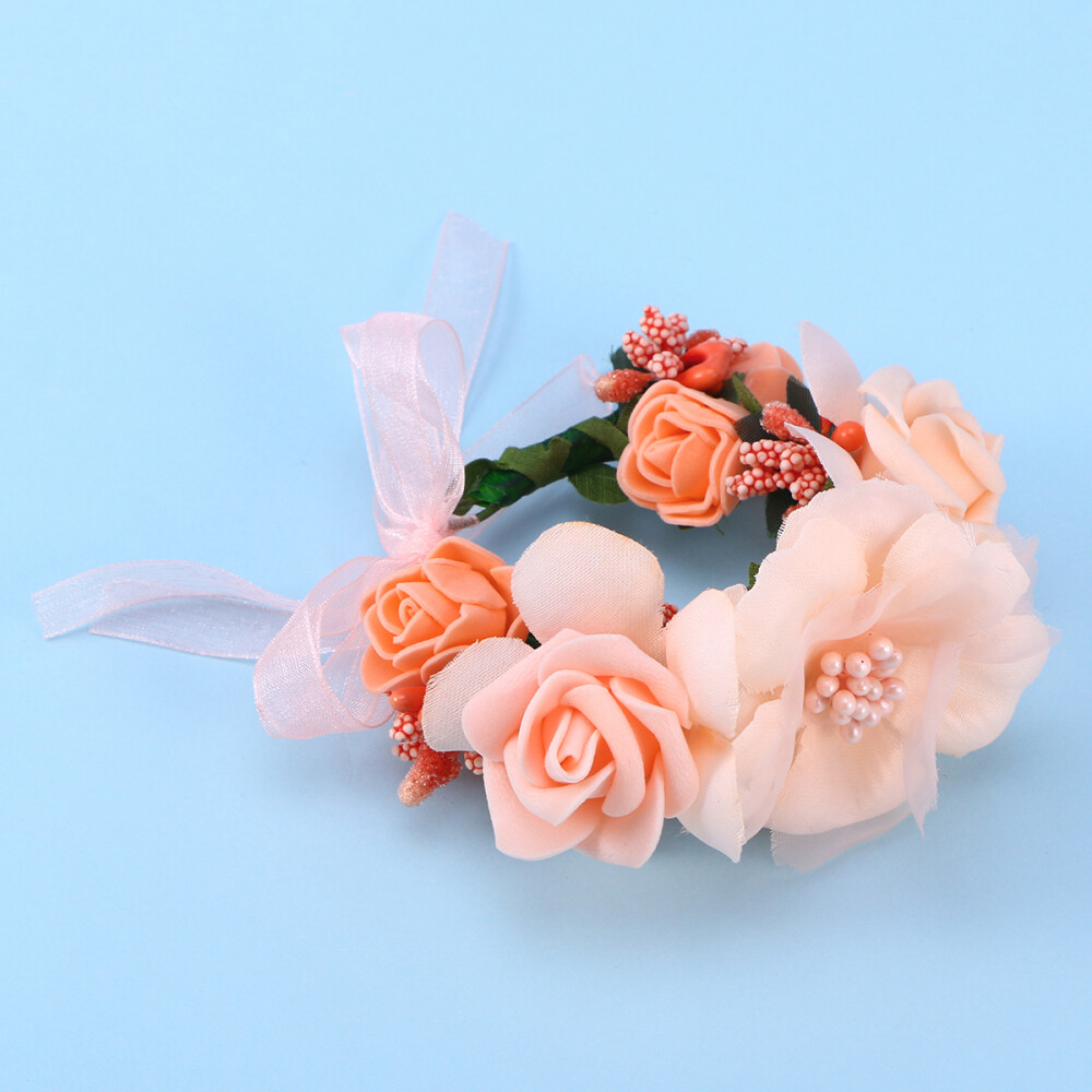 Flower Hair Band Flower Wristband Women Wedding Garland Headband