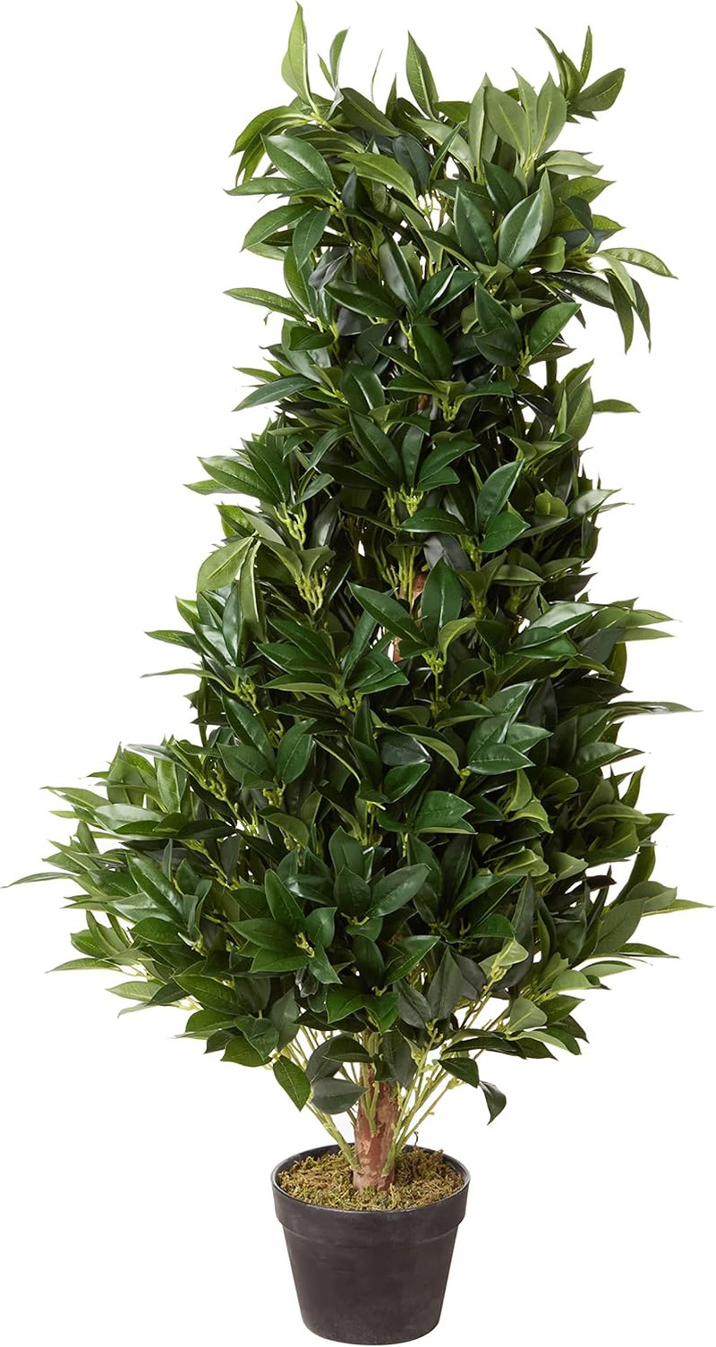 4Ft UV Resistant Bay Leaf Artificial Topiary Tree for Indoor/Outdoor Use