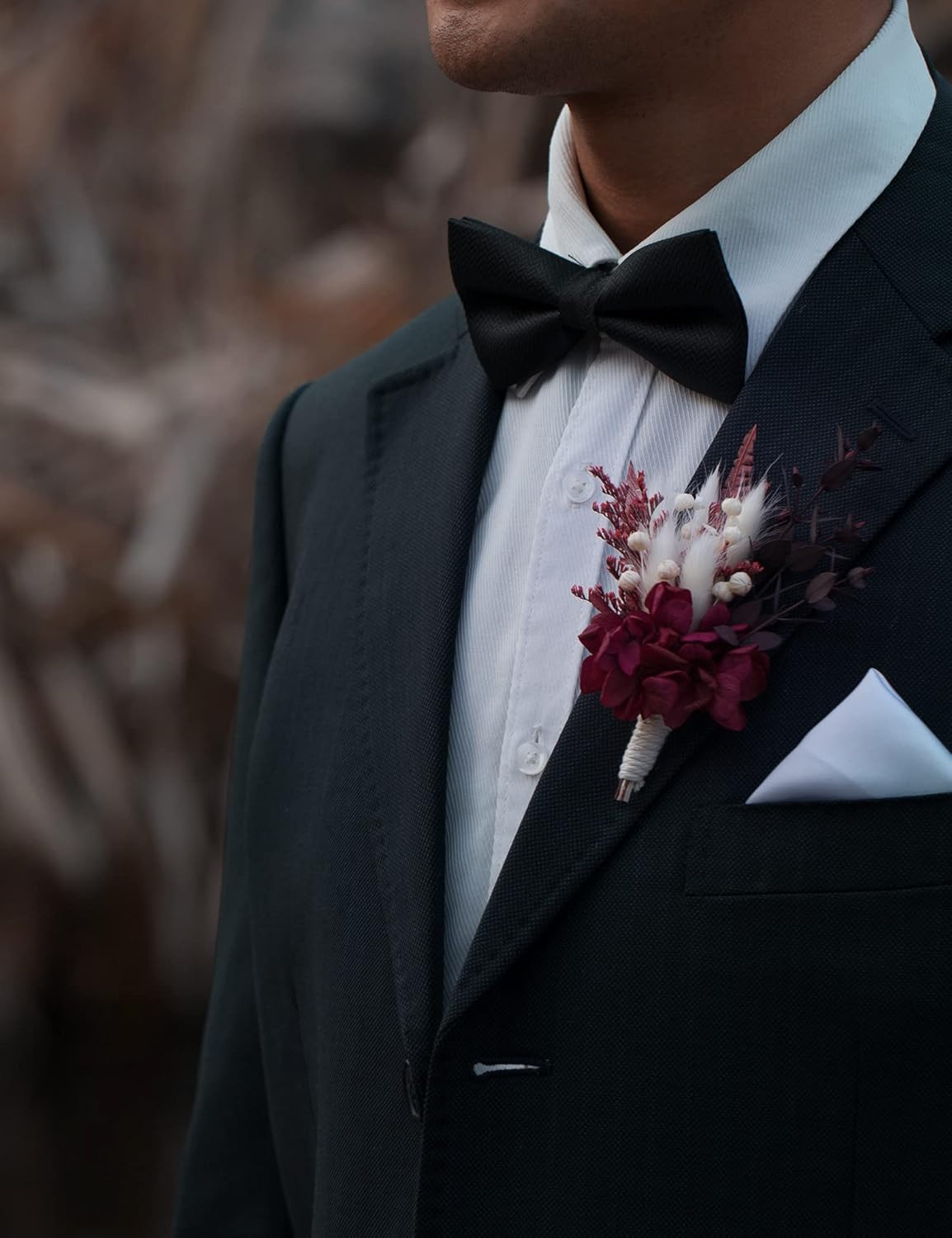 Dried Flowers Boutonniere 2 Piece Set Groom Best Man Wedding Boutonniere Boho Ru