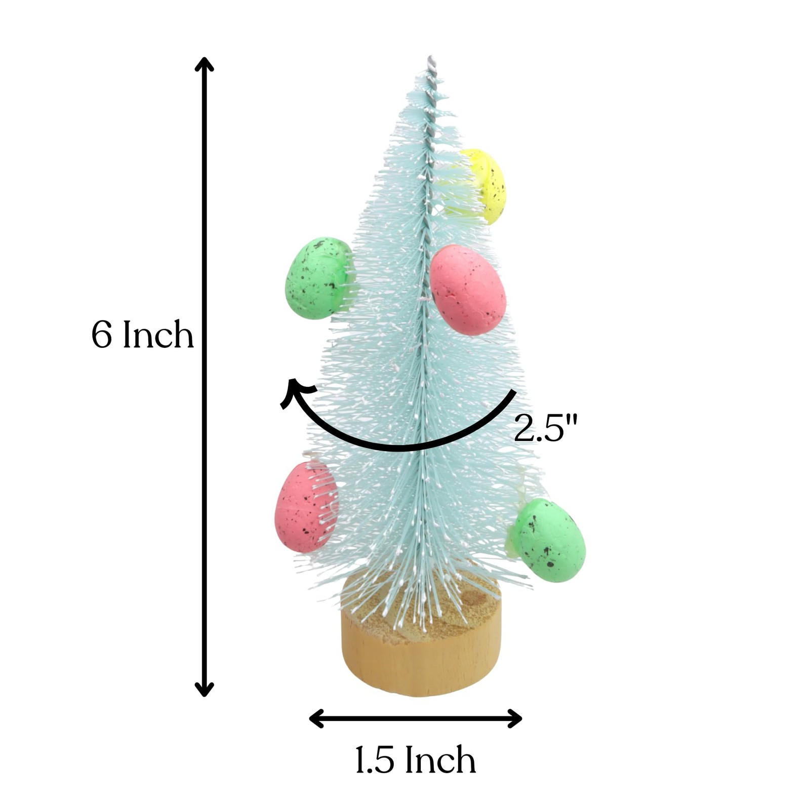 Mint Green Bottle Brush Tree with Wooden Base and Egg Accents, Easter Spring …