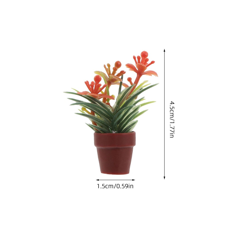 8Pcs Assorted Color Miniature Dollhouse Plants Reusable Plastic Bonsai Decor