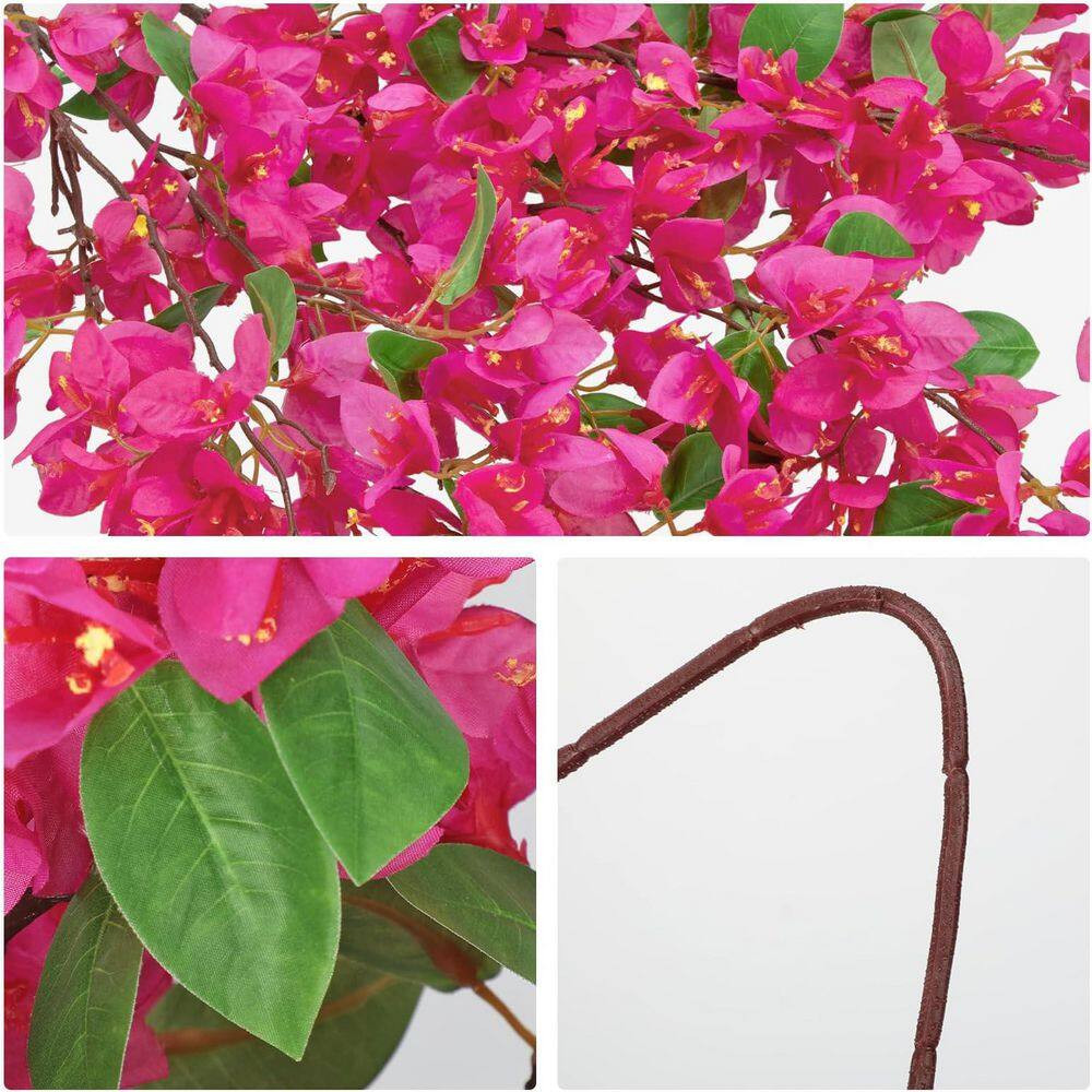 Fuchsia Artificial Bougainvillea Branch Stem 37. 4In Silk Flowers 3Pcs Pack for
