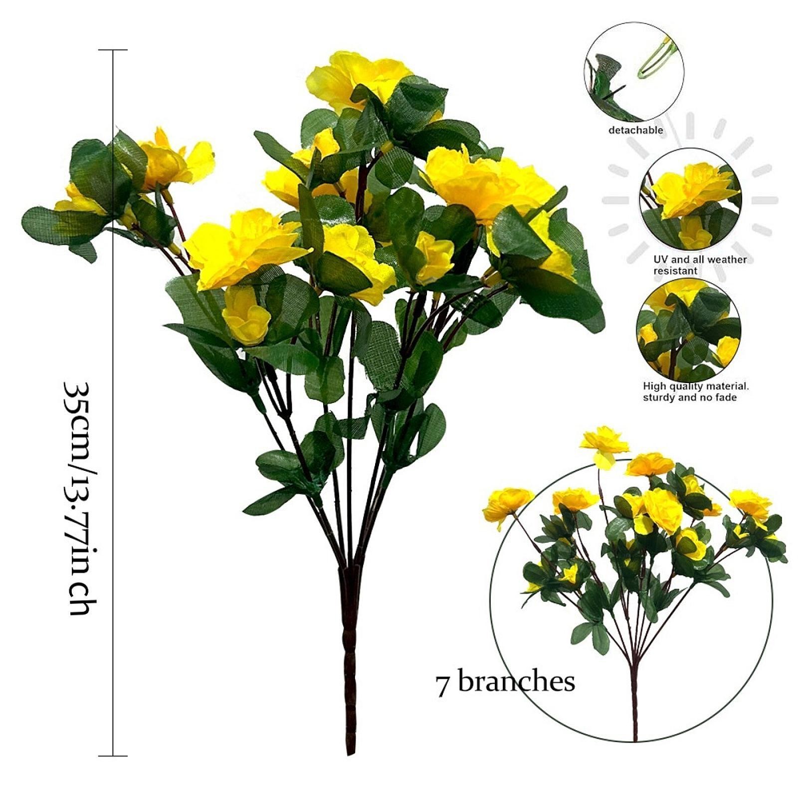 4 Bundles Artificial Flowers Outdoor Fake Flowers Lawn Farmhouse Table Vase