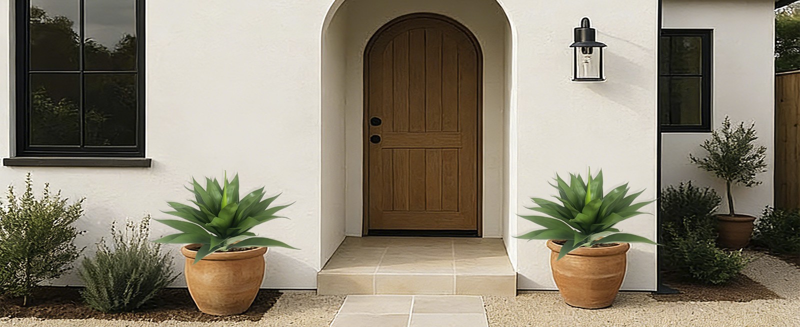 Large Artificial Agave Plant Without Ground Stake Indoor Outdoor Potted Decor
