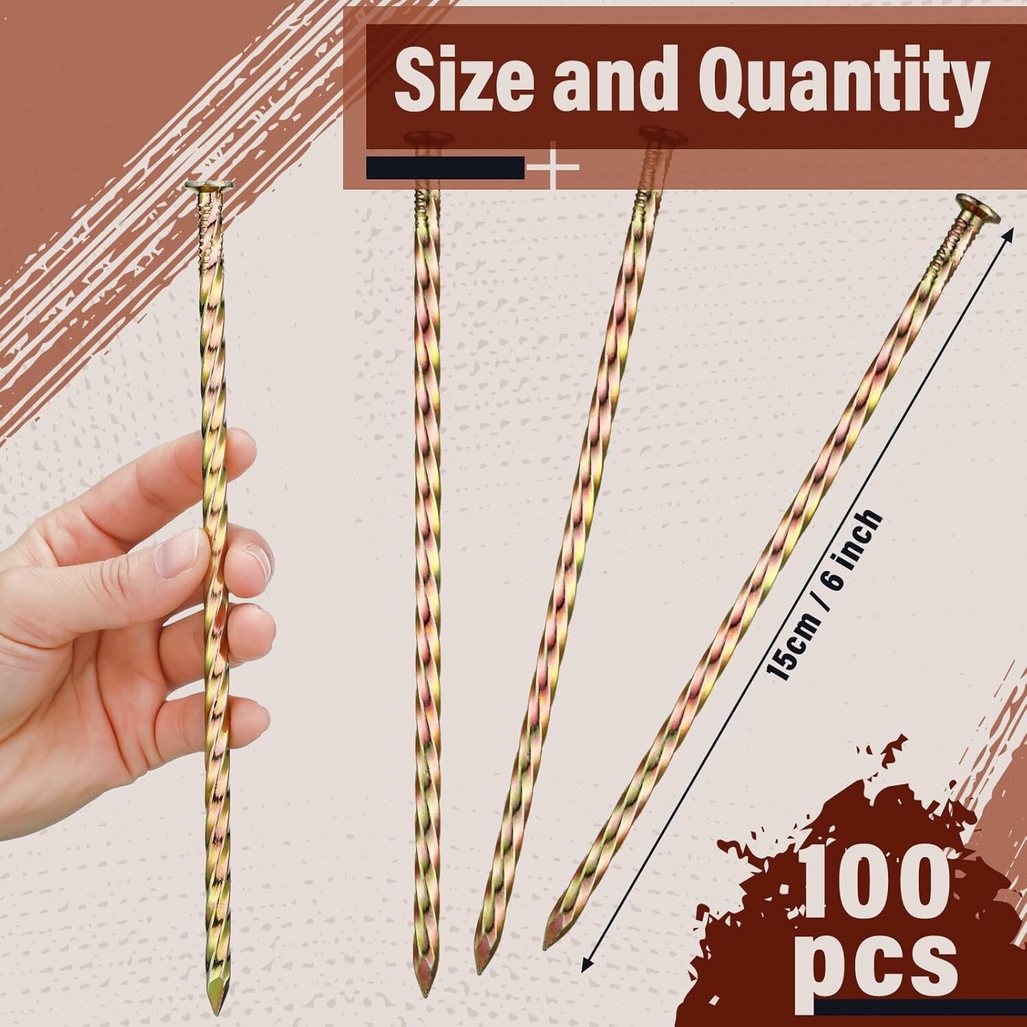 Artificial Turf Stakes Galvanized Metal Spiral Landscape Spikes For Outdoor Tent