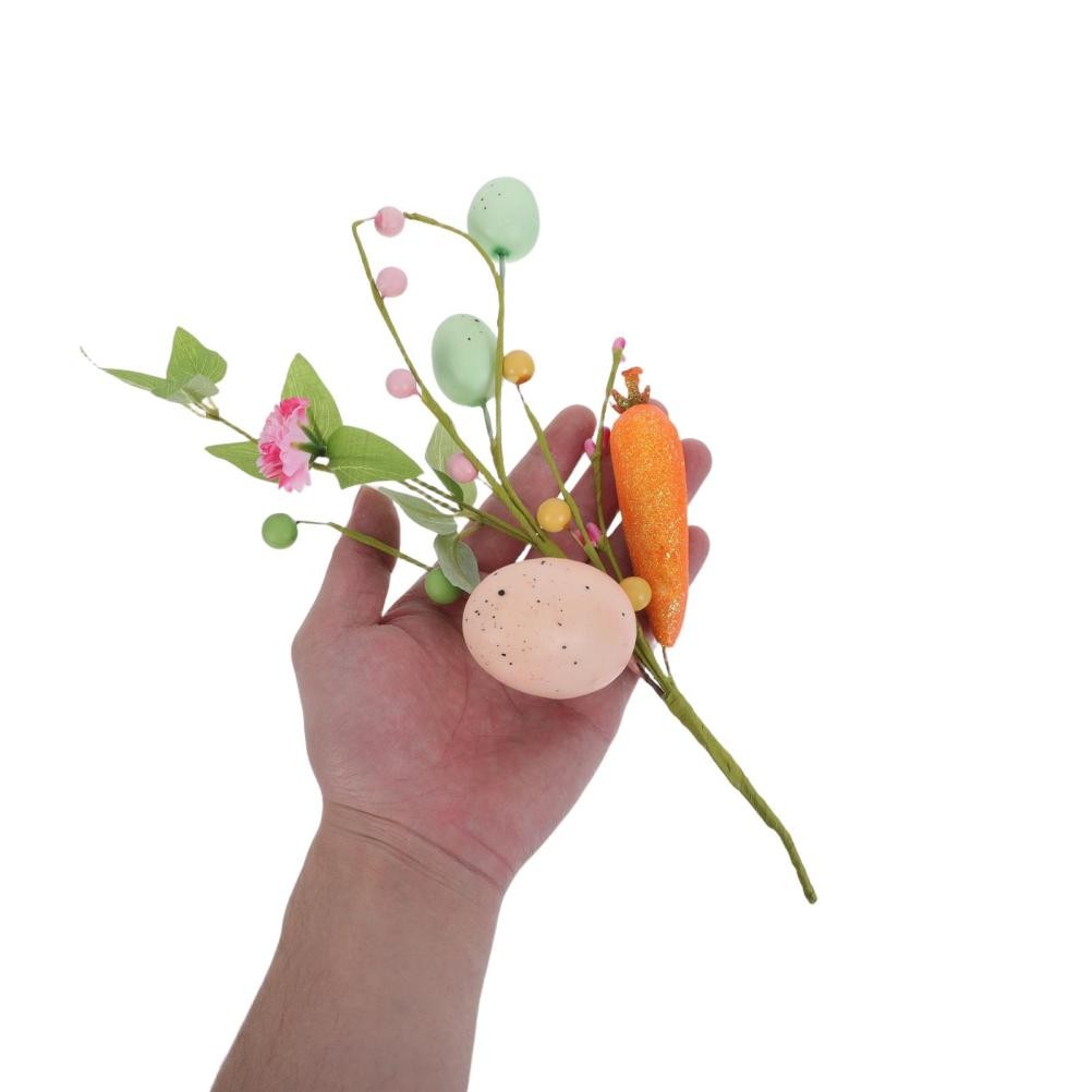 3Pcs Reusable Easter Party Egg Arrangement Stems with Colorful Spring Berries