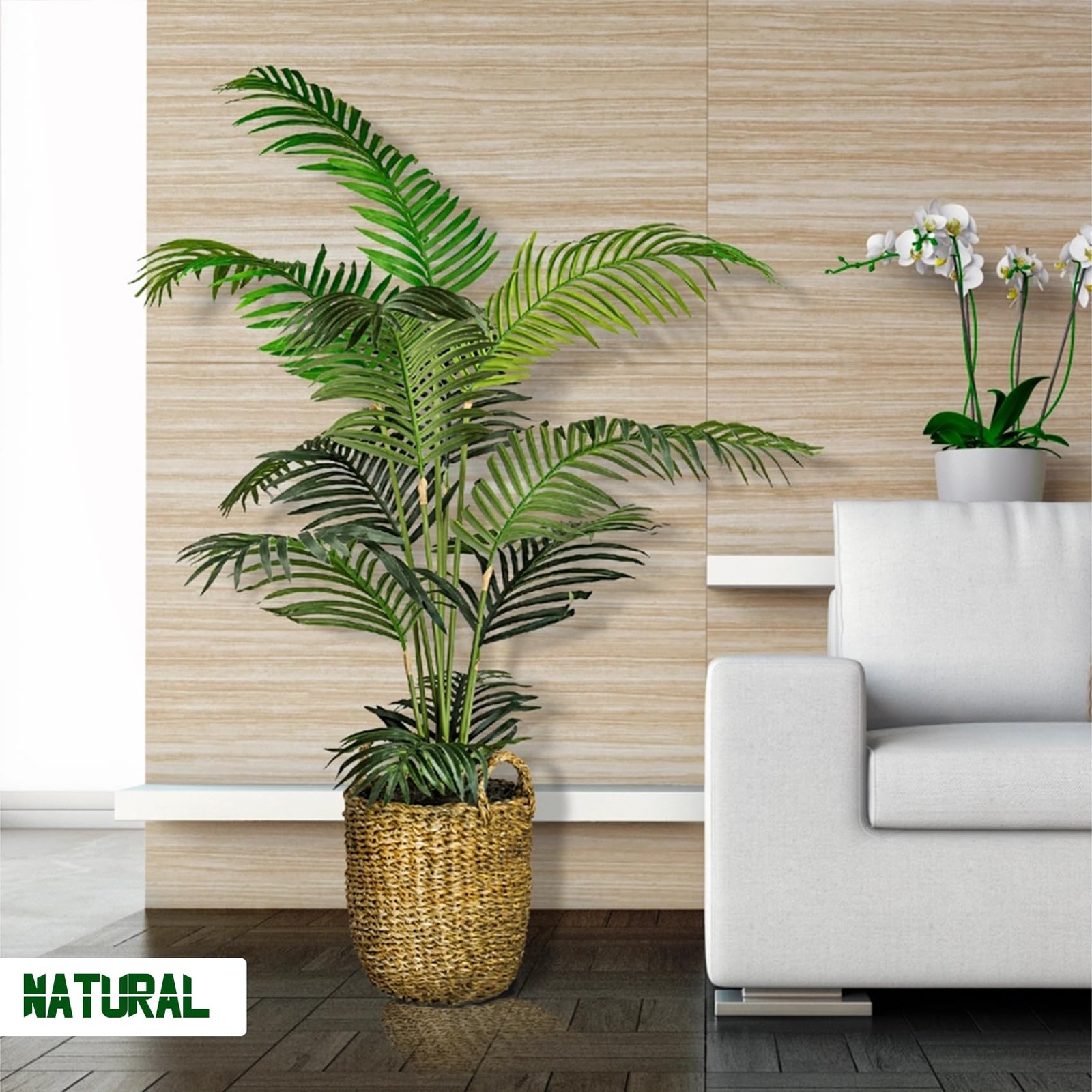 Best 6ft Tall Artificial Areca Palm Trees Set of 2 19-Trunk Real Touch Fake with