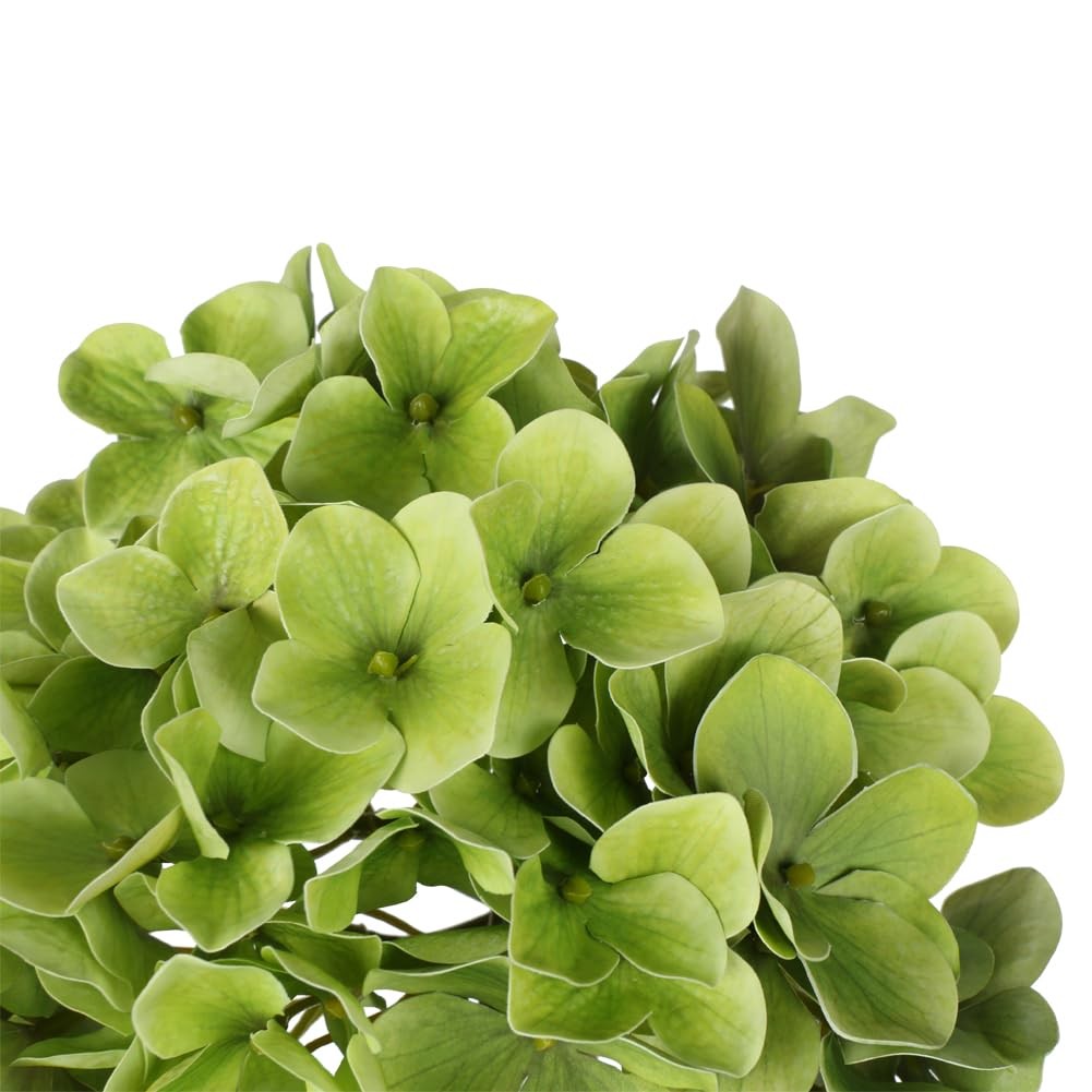 Faux Hydrangea Large Artificial Green Hydrangea Flowers 26″ Real Touch Hydran…