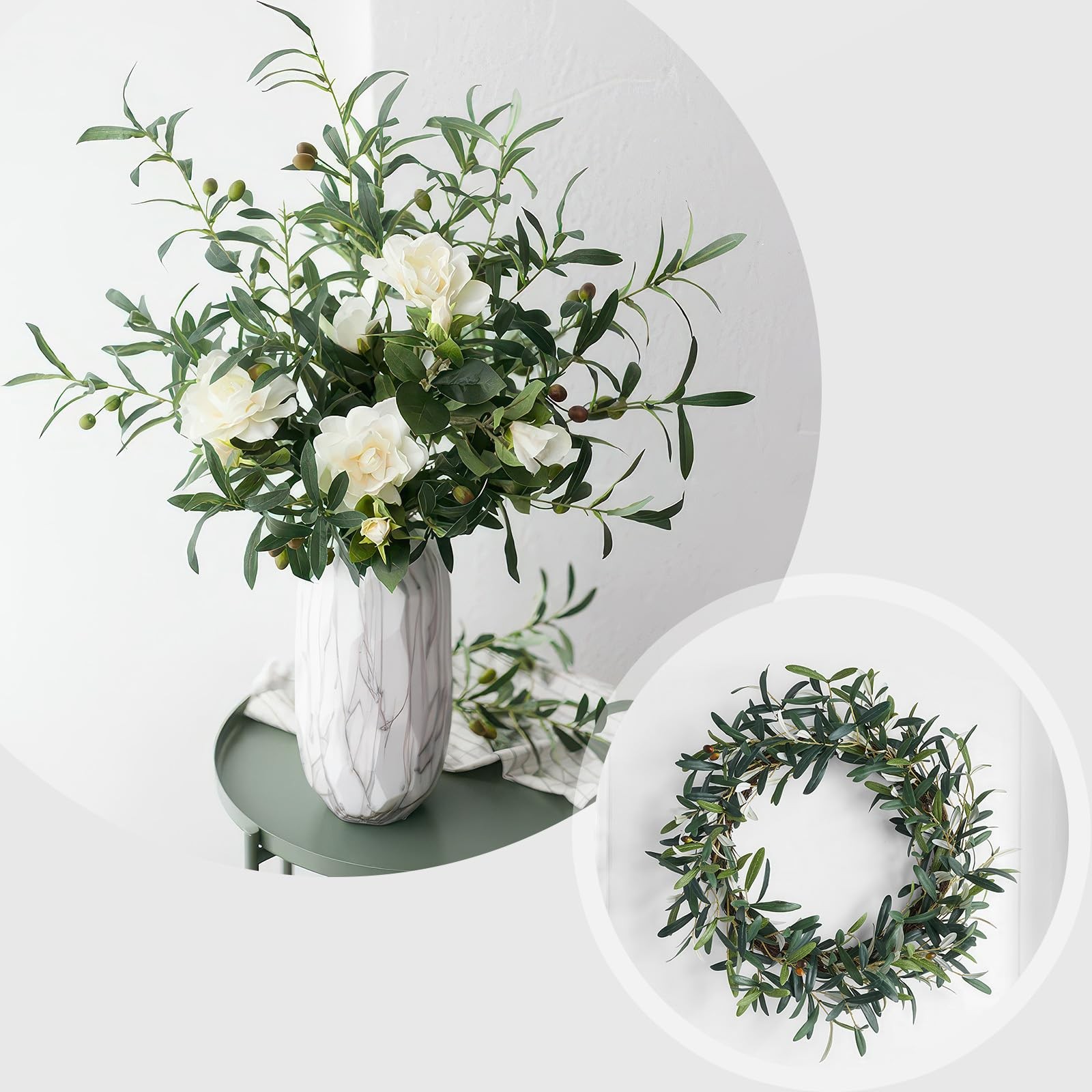 LuceAlberi 6FT Artificial 6in, 6ft Olive Tree With Branches&basket Green