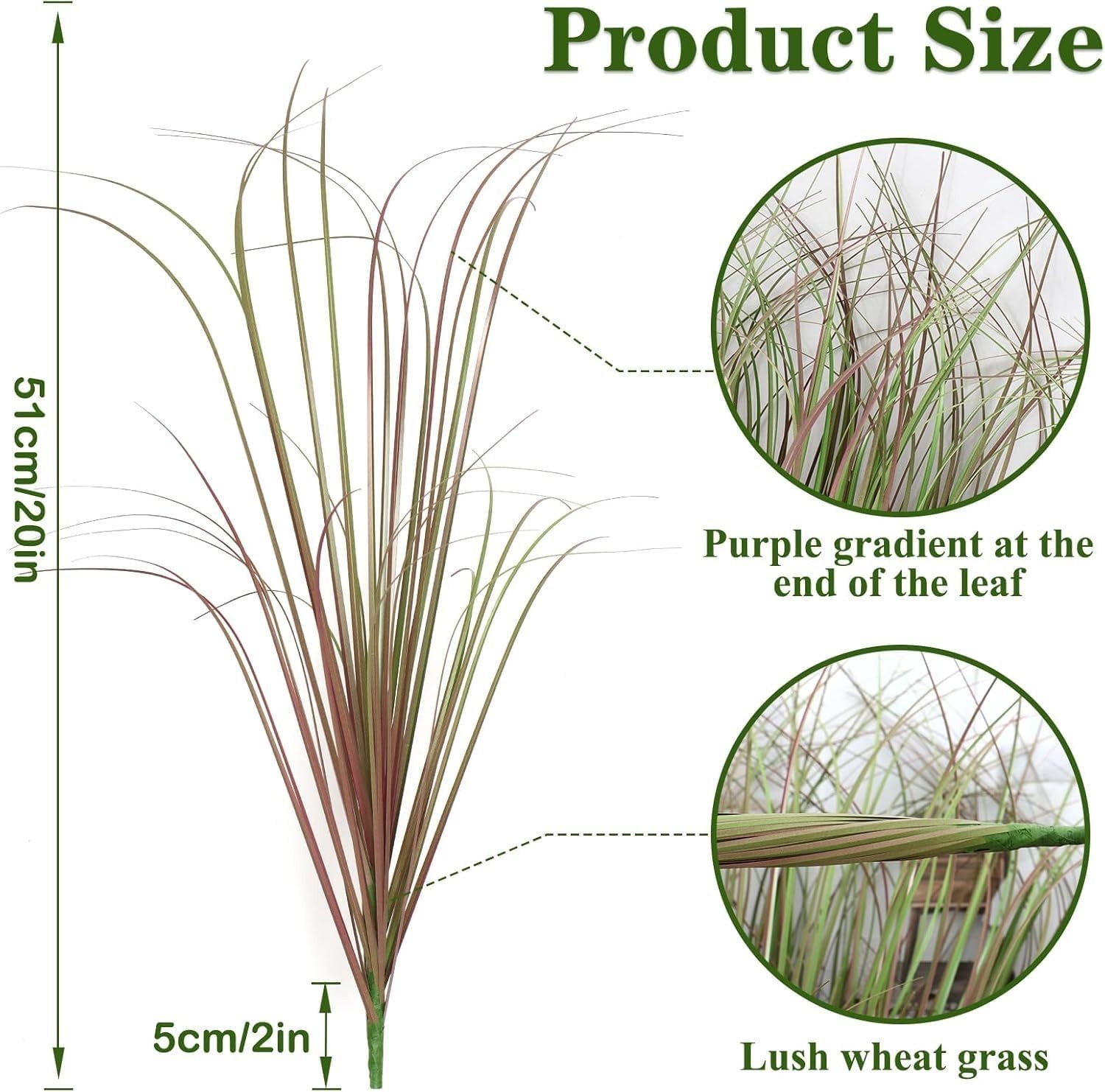 Vibrant Purple Fake Wheat Grass – 12 Bundles for Effortless Indoor/Outdoor Flair