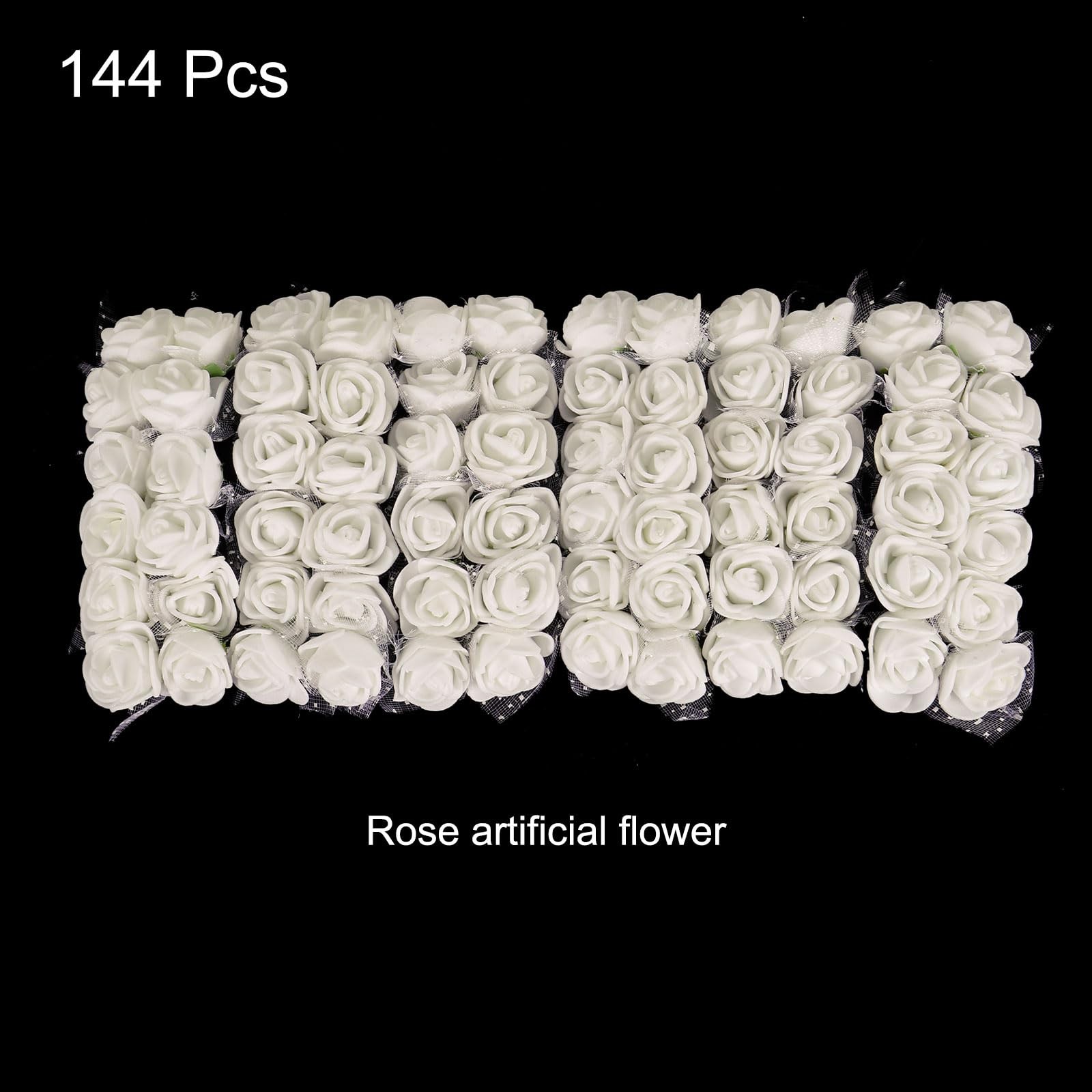 Artificial Rose Flower Heads, Cream White Mini Faux Flowers 0.8 Inch-1 Inch f…