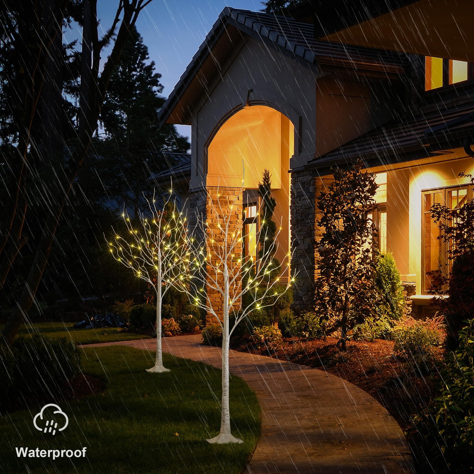 LIGHTSHARE 6 Feet 72L LED Birch Tree Lights, Pack 6 Feet, 2-Pack, Warm White