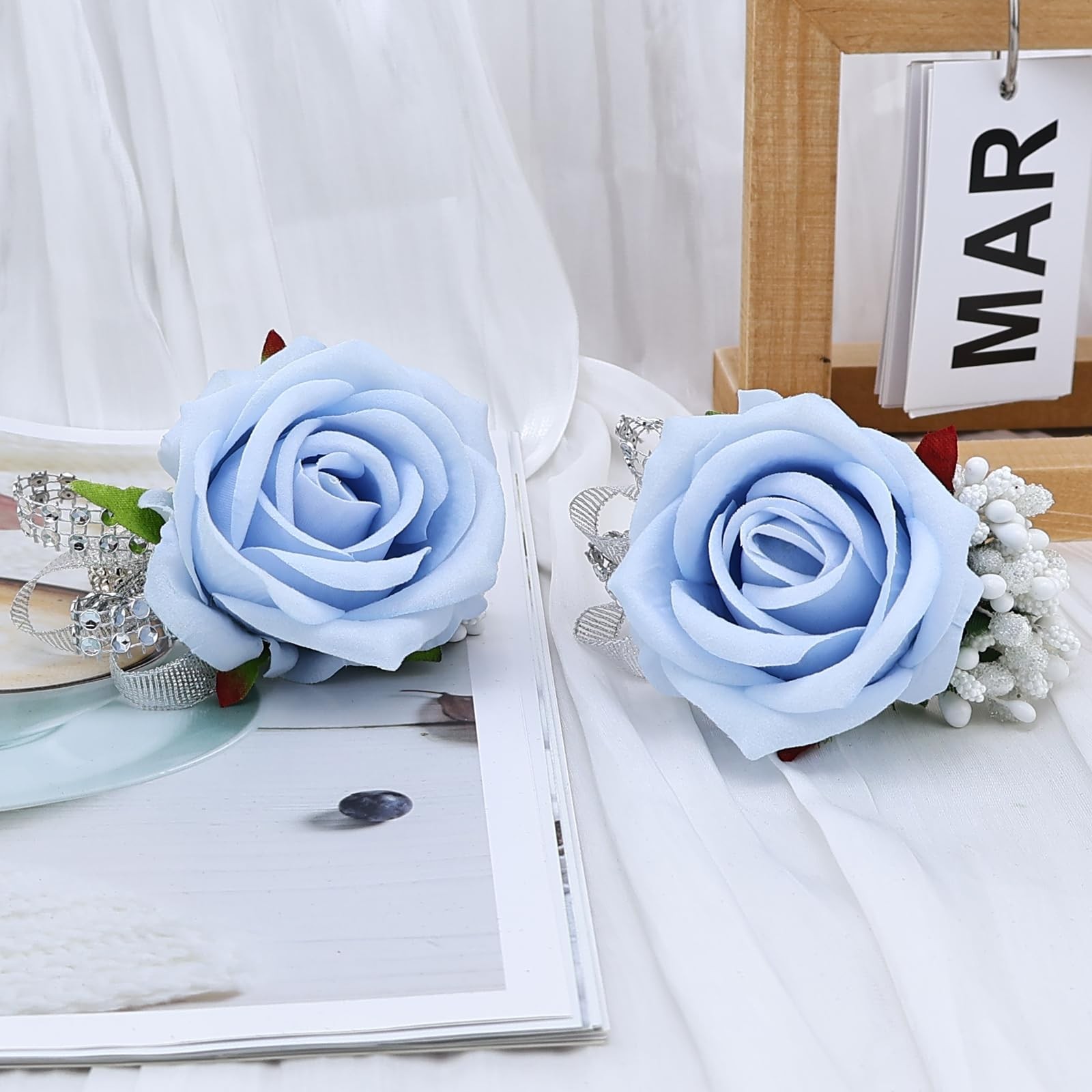 Set of 2 Wrist Corsage Wristlet for Wedding Prom Bride Bridesmaid Artificial …
