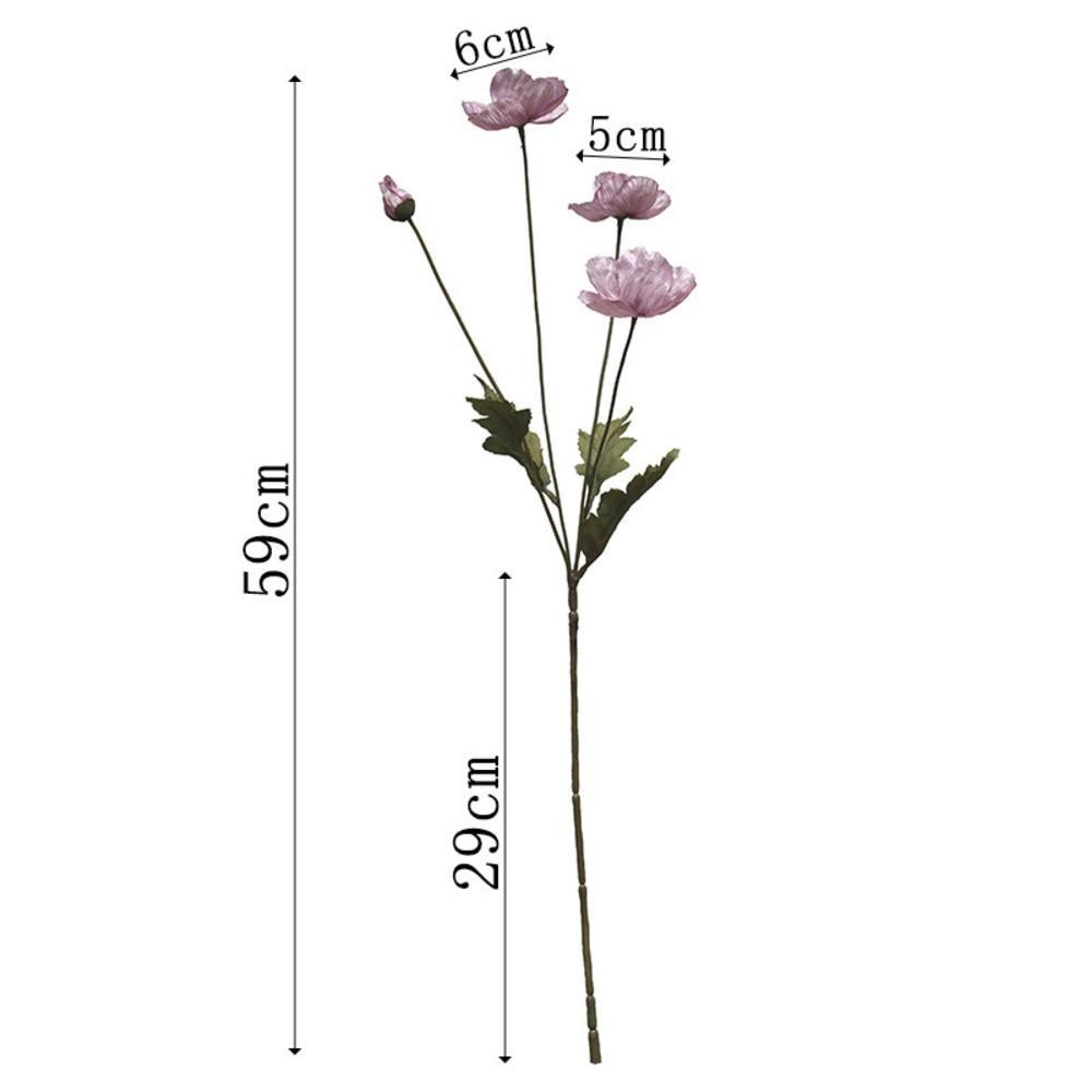 Artificial Silk Poppy Flowers Long Stem Wedding Party Home Decor Bouquet