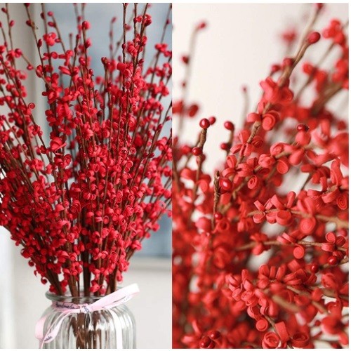 5Pcs 29.5″ Red Artificial Jasmine Flowers Stem