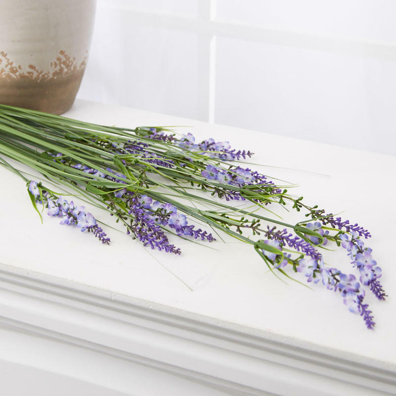 Set of 2 Purple Artificial Lavender and Onion Grass 26″ Sprays