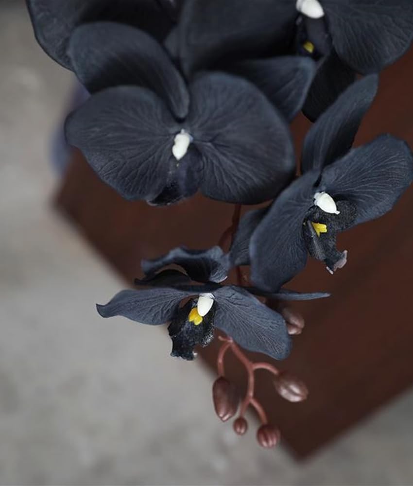 3Pcs Artificial Fake Flowers Butterfly Orchid, Silk Plant Real Touch phalaeno…