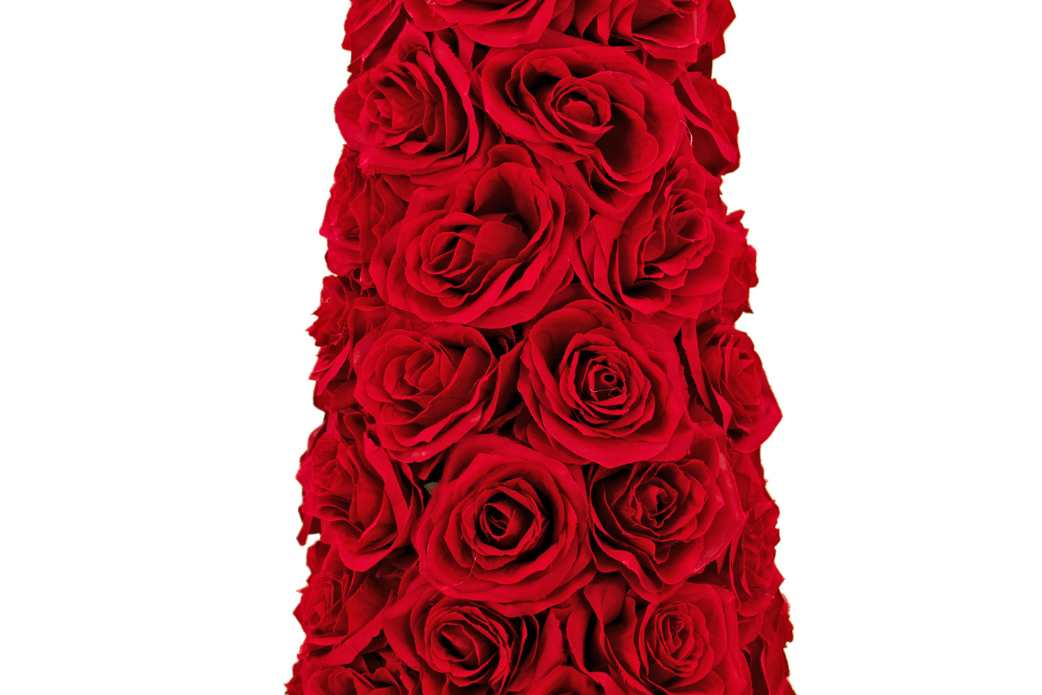 Valentine’s Day Red Rosebud Centerpiece Cone Tree Artificial Roses 14in Decor