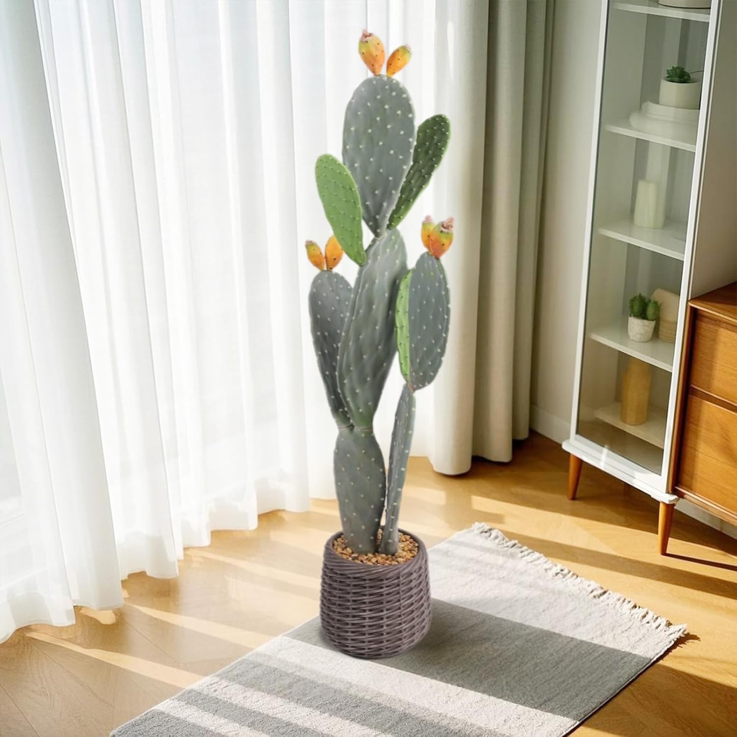 Artificial Cactus Potted Plant 42″ Tall Fake Big Cactus Plant for Indoor Outdoor