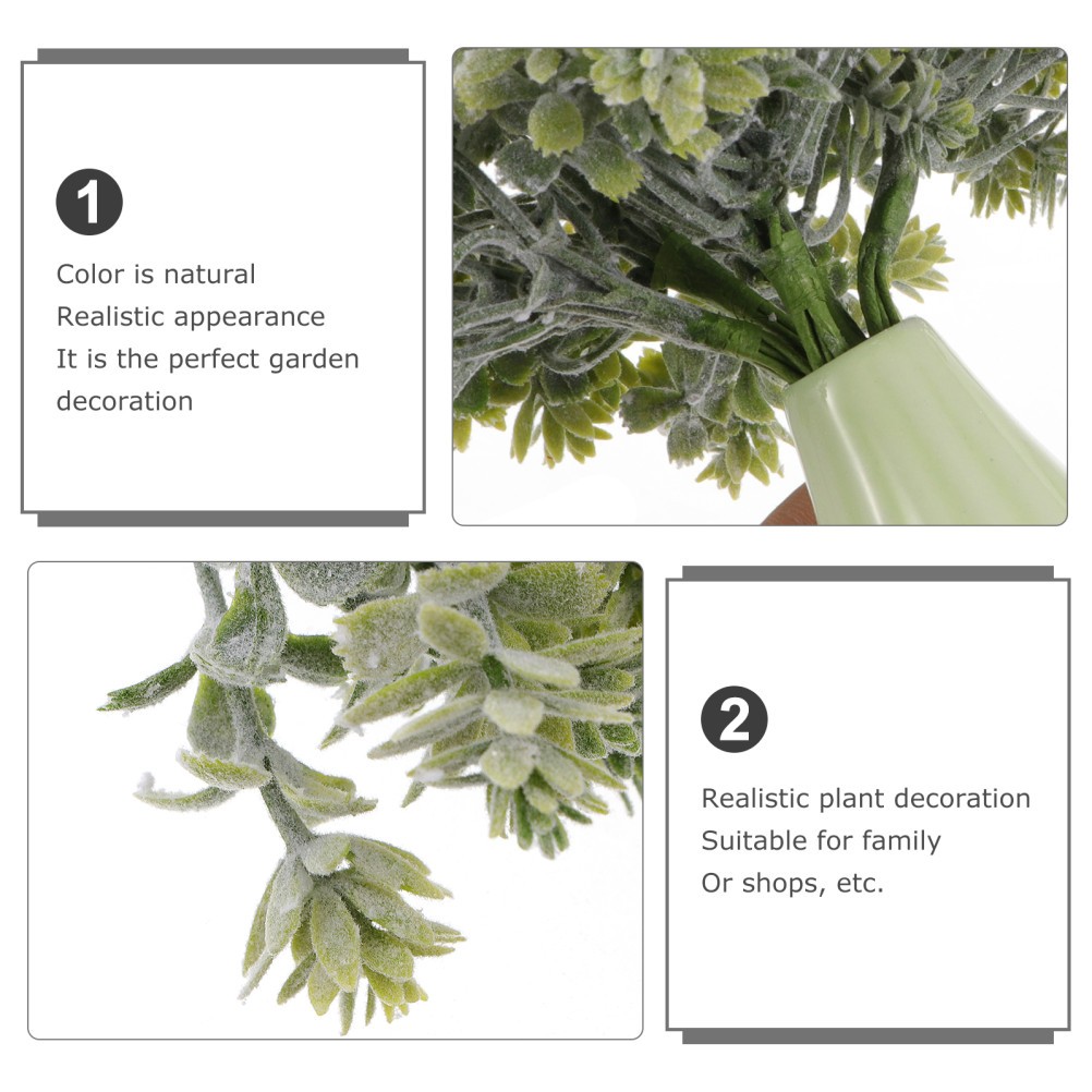 5Pcs Fake Leaves Branch for Indoor Decoration with Lifelike Green Leaves
