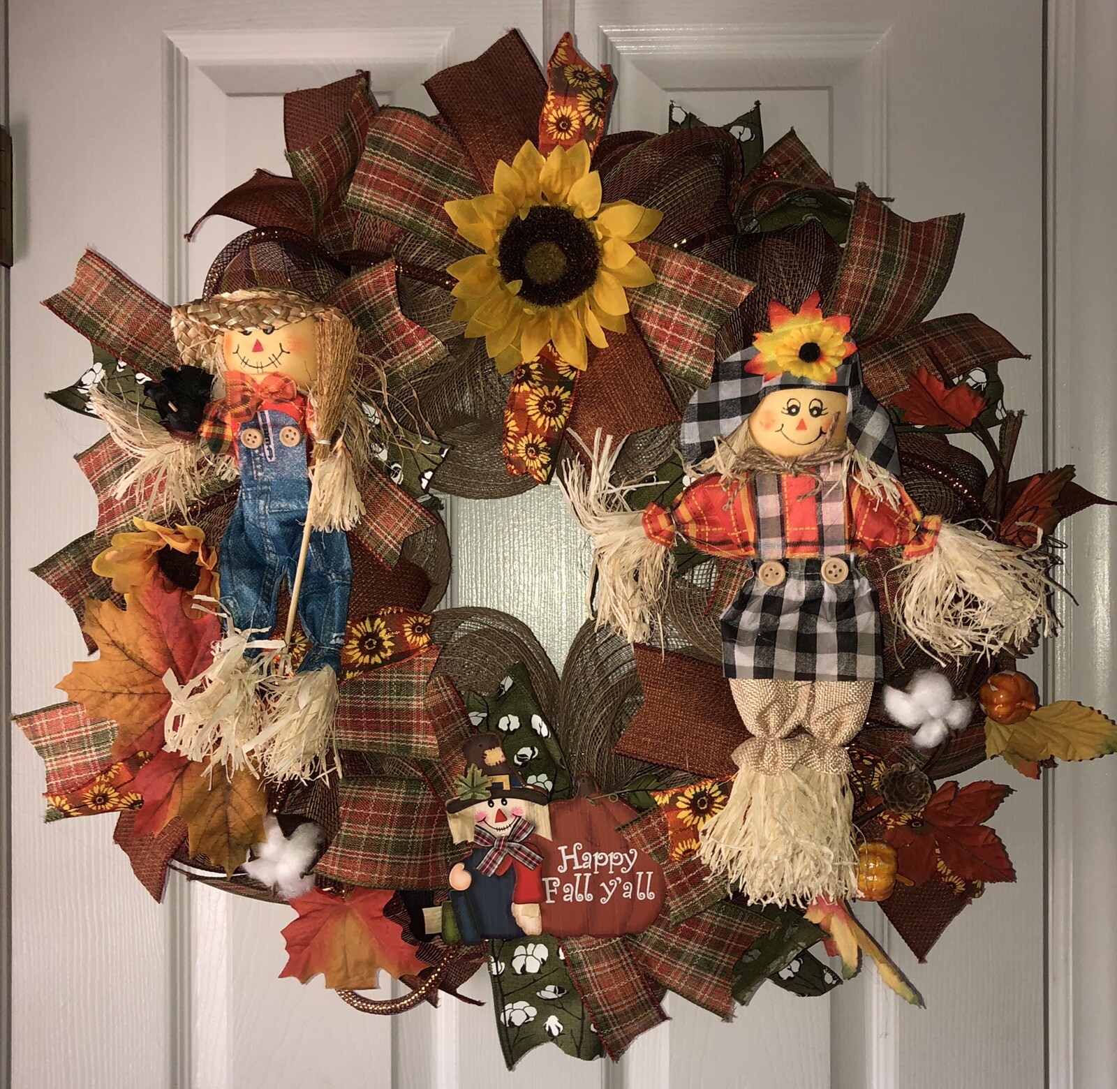 Festive Fall Burlap Jute Mesh Wreath