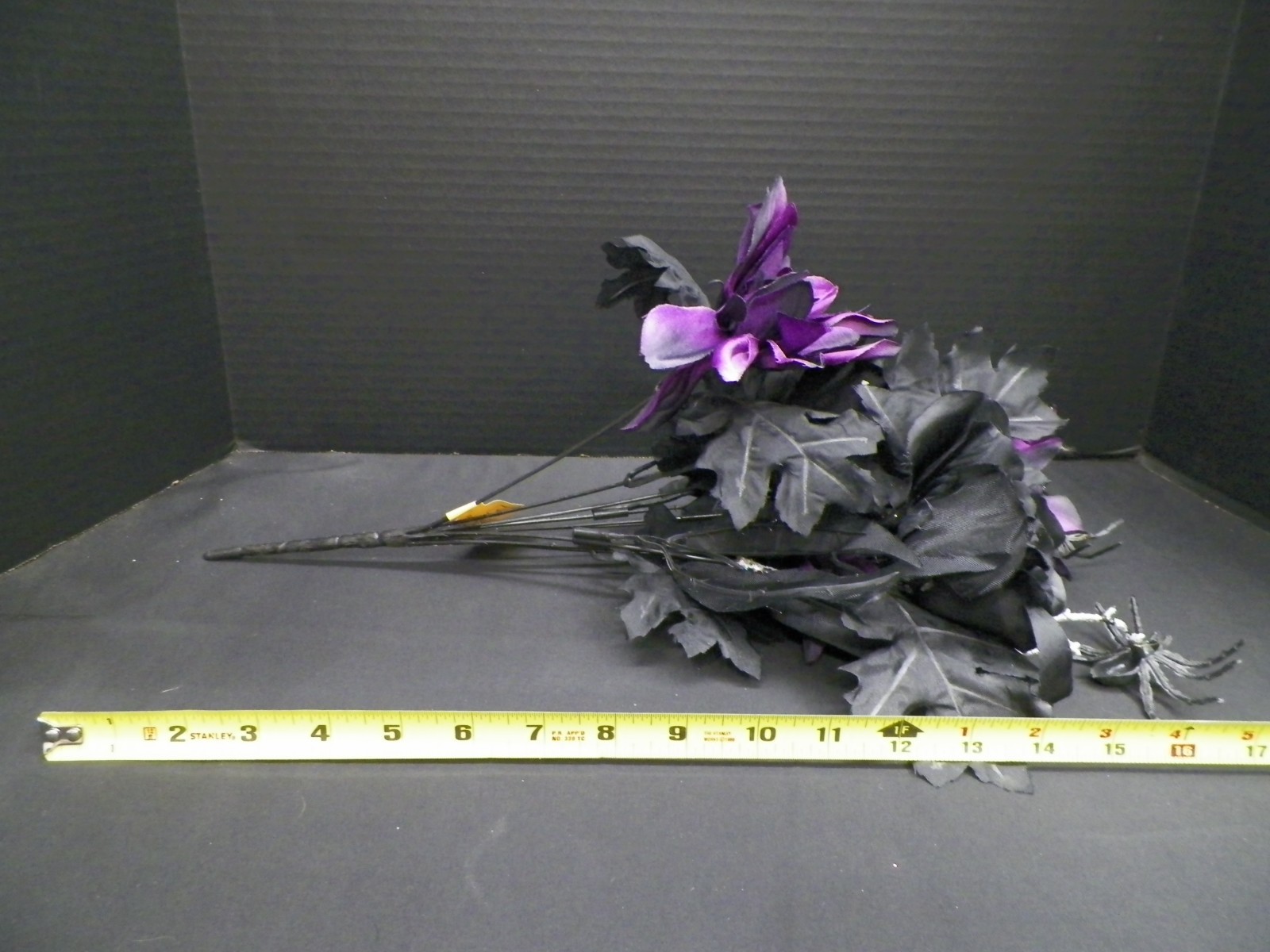 Mainstays Artificial Floral Black Purple Skull Spiders Dahlia Rose Halloween