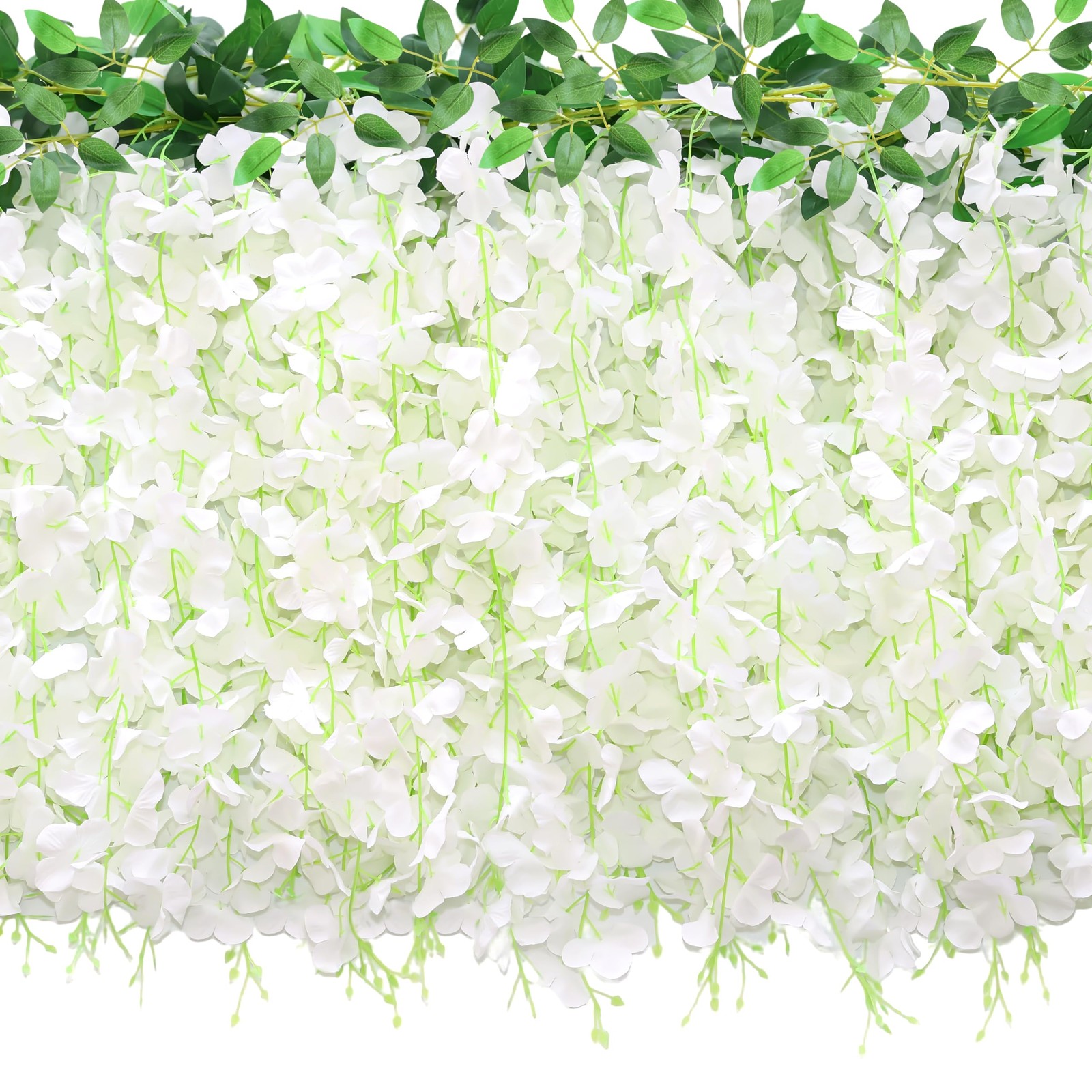 60 Branches Wisteria Hanging Flowers, 4Pcs Wisteria Artificial Flowers Garlan…