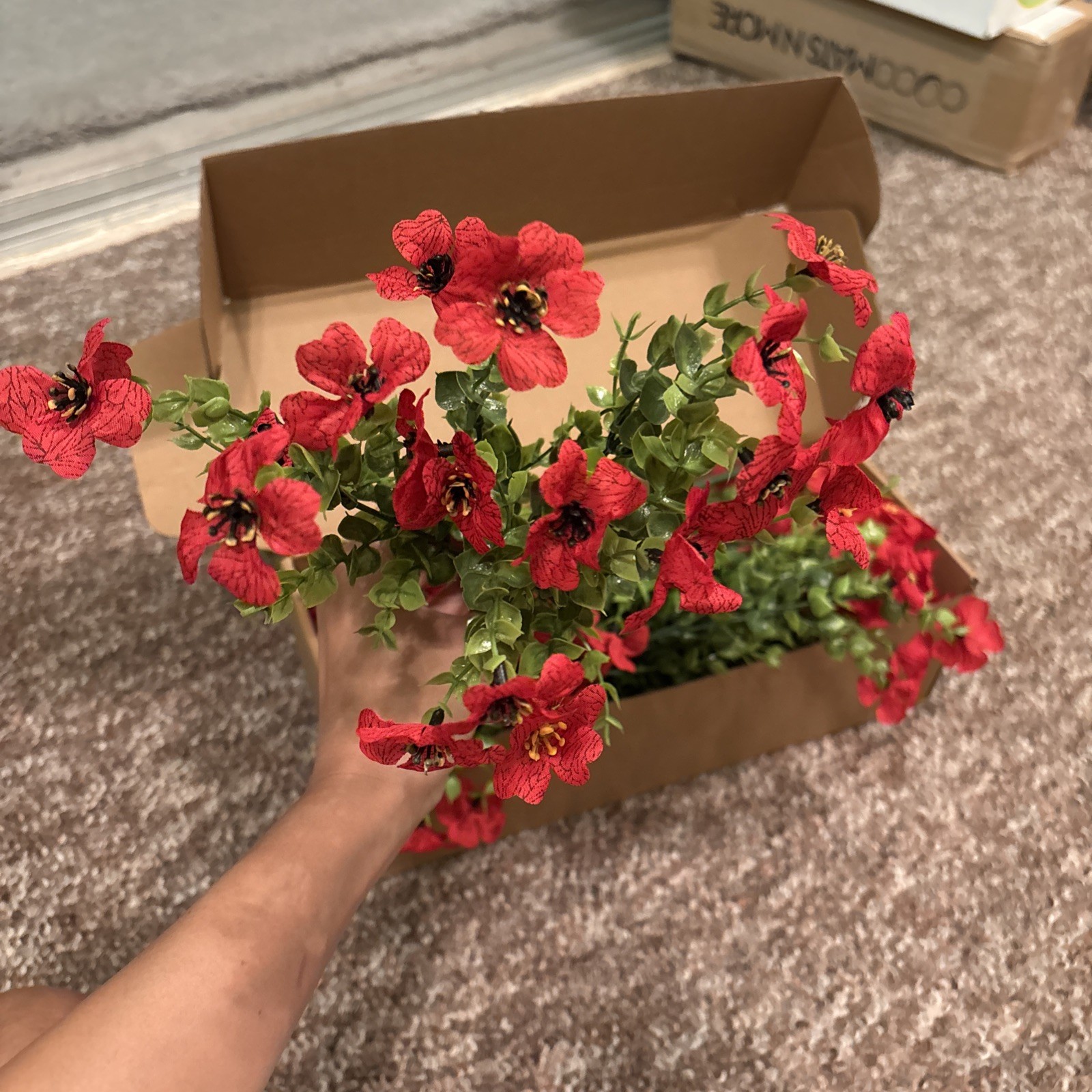 12 Red Artificial Flowers, Home Decor, Make Own Bouquet, DIY Flowers