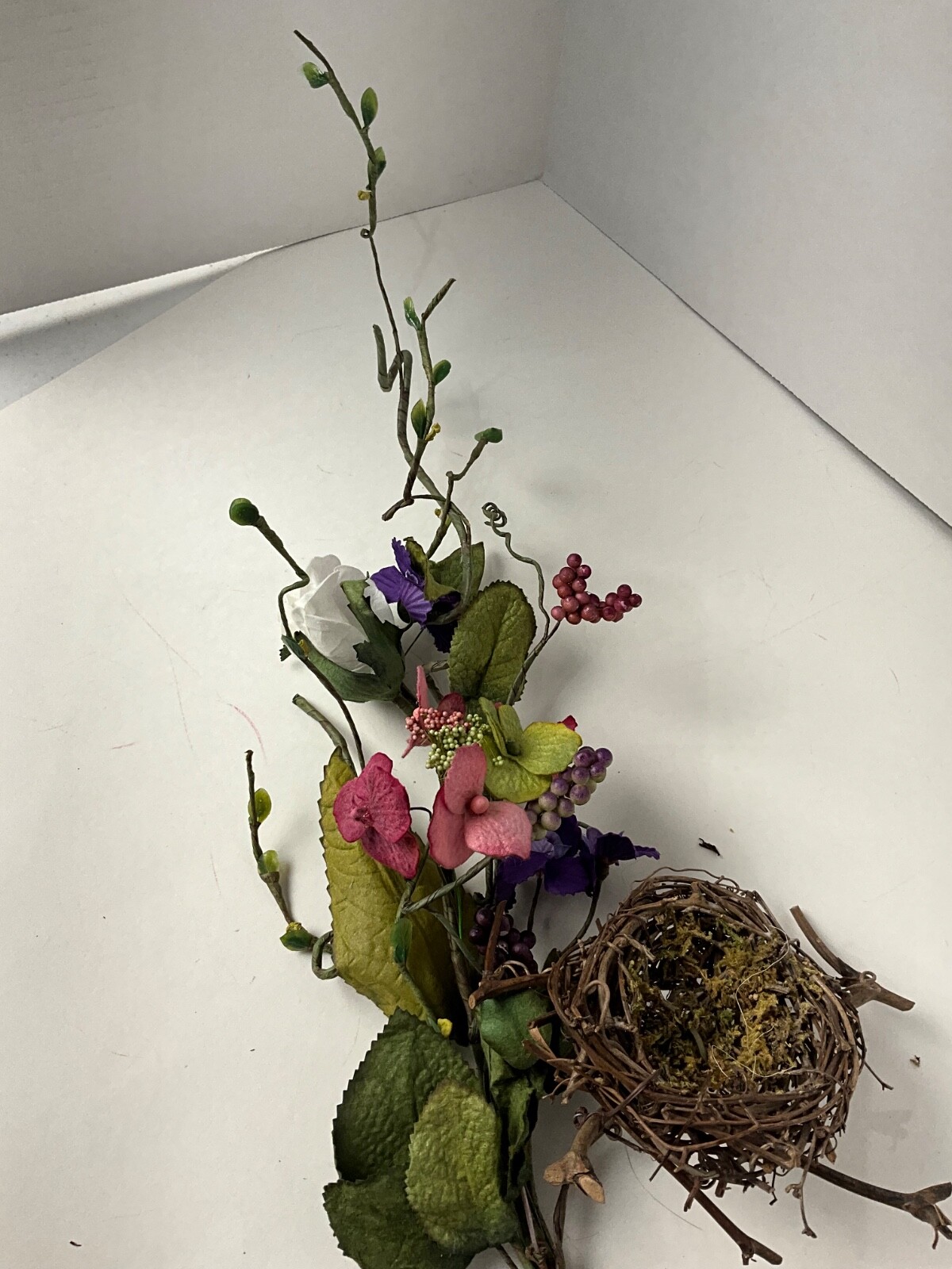 Floral Birds Nest Sprays 31 Inches Long by 7 1/2 Inches wide