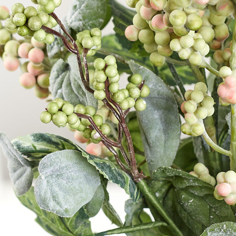 17″ Flocked Artificial Ivy and Berry Decorative Floral Bundle