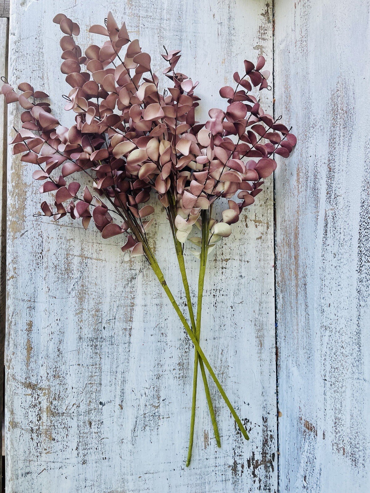 Burgundy Fall Ombré Eucalyptus Leaf Spray, 22”