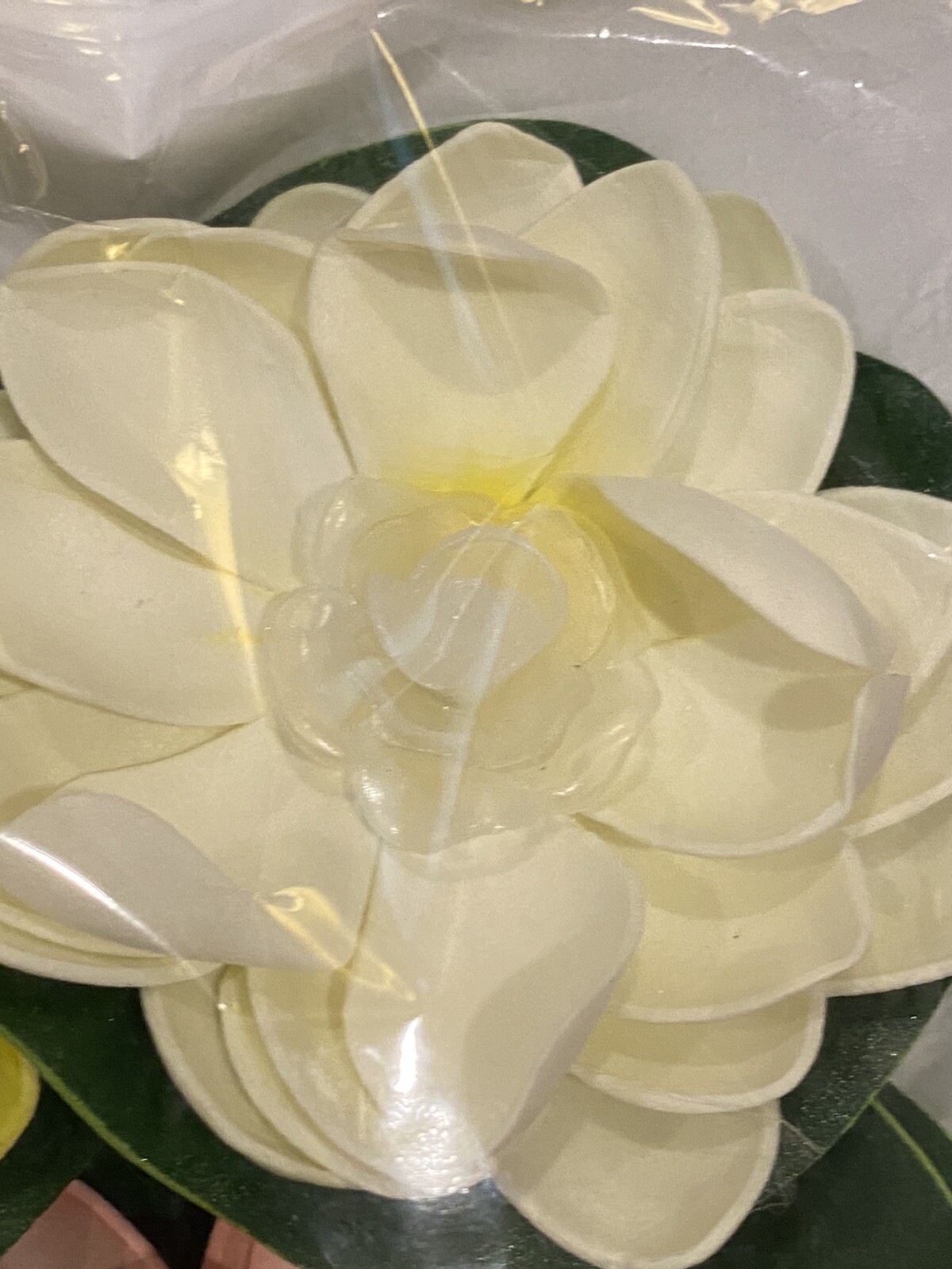 LACGO 6 Pcs Floating Foam Lotus Flower with Water Lily Pad Warm White Lights