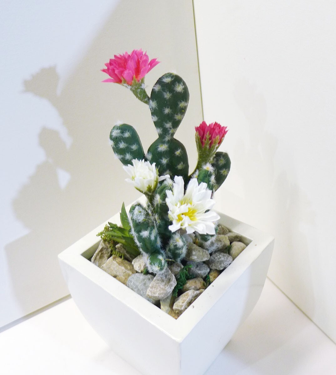 5 Pcs Artificial Plants Blooming Cactus Flower Flocking Succulents (#122-8)