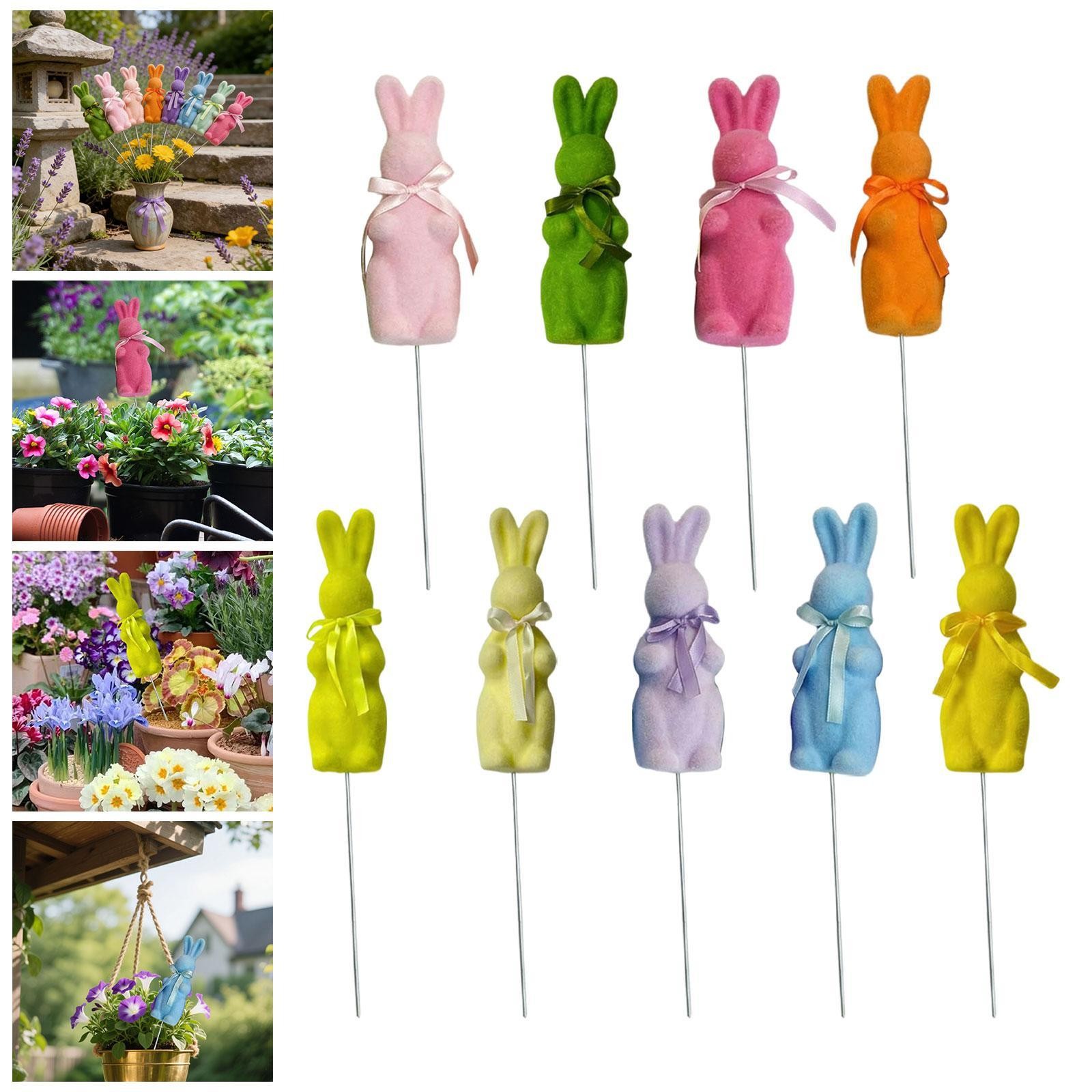 Easter Bunny Garden Stake Lovely Rabbit Statue for Home Lawn Indoor Outdoor