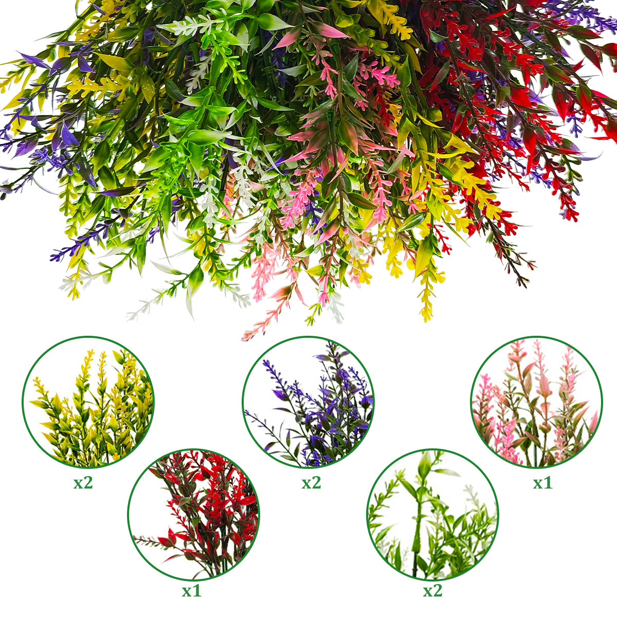 8 Bundles Artificial Flowers Fake Plants Outdoor UV Resistant Plastic Flowers US