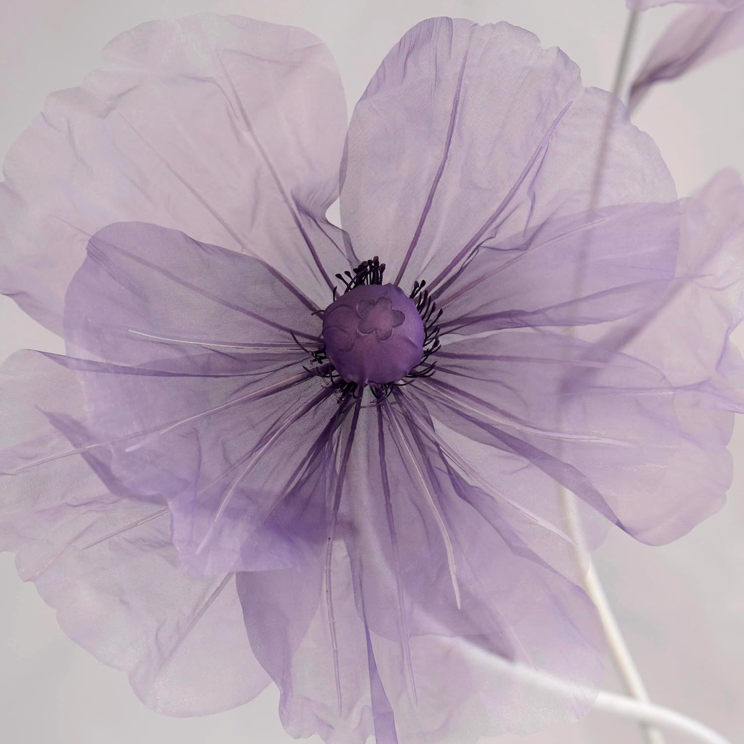 Purple Giant Silk Flowers – 3-Head Artificial Decor for Weddings & Parties