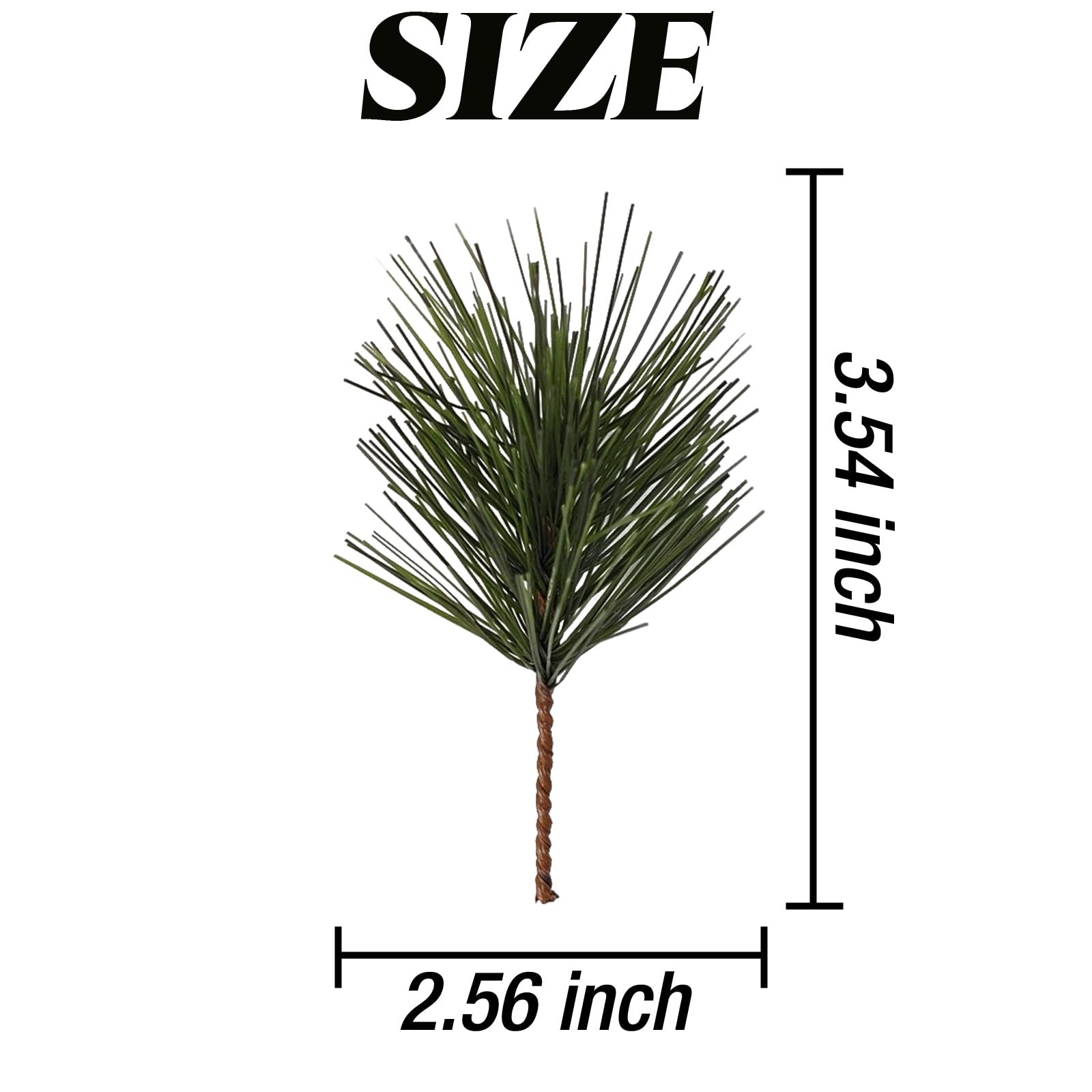 50PCS Artificial Green Pine Needles Branches Fake Small Pine Twigs Stems Ever…