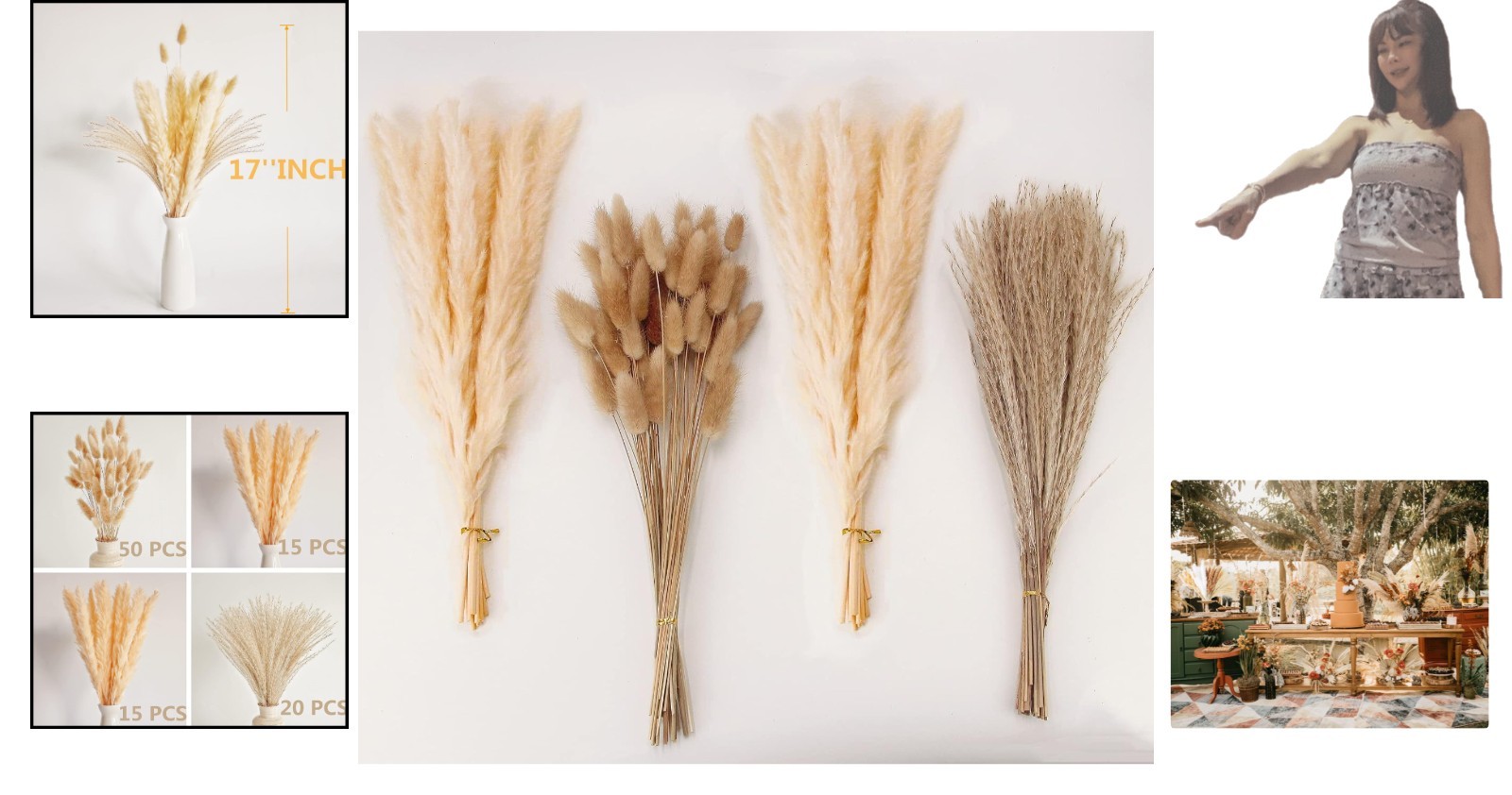 Fluffy Dried Pampas Grass & Bunny Tails Bundle – Perfect for Cozy Home Decor