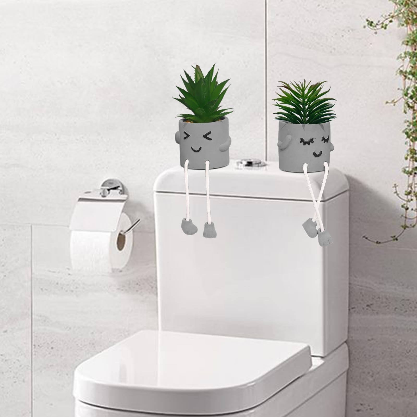 Potted Artificial Succulents Set – Faux Plants for Office, Home Decor & Gifts