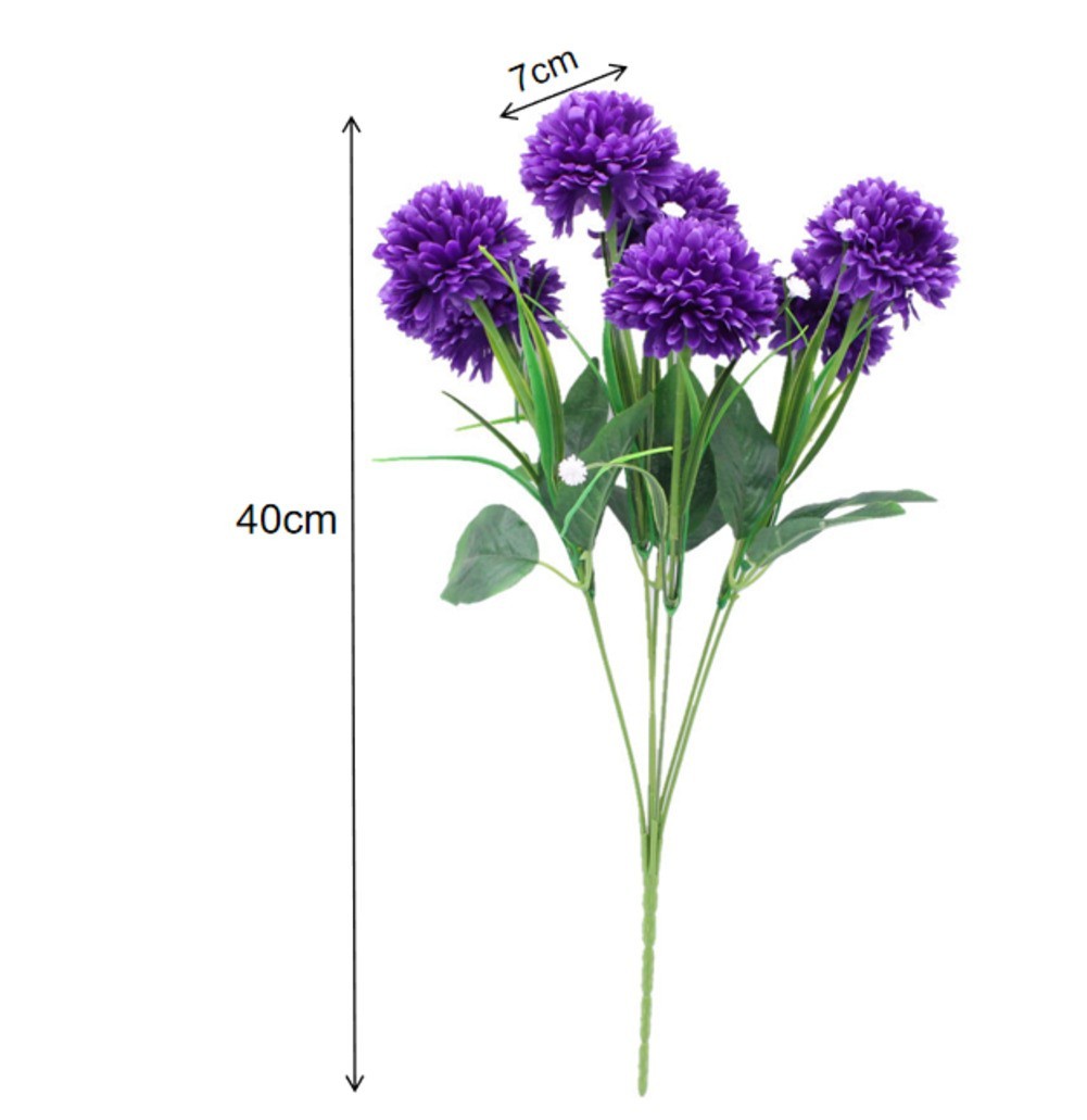 Elegant 7-Stem Dandelion Bouquet Made of Plastic Silk Fabric 40cm for Decor