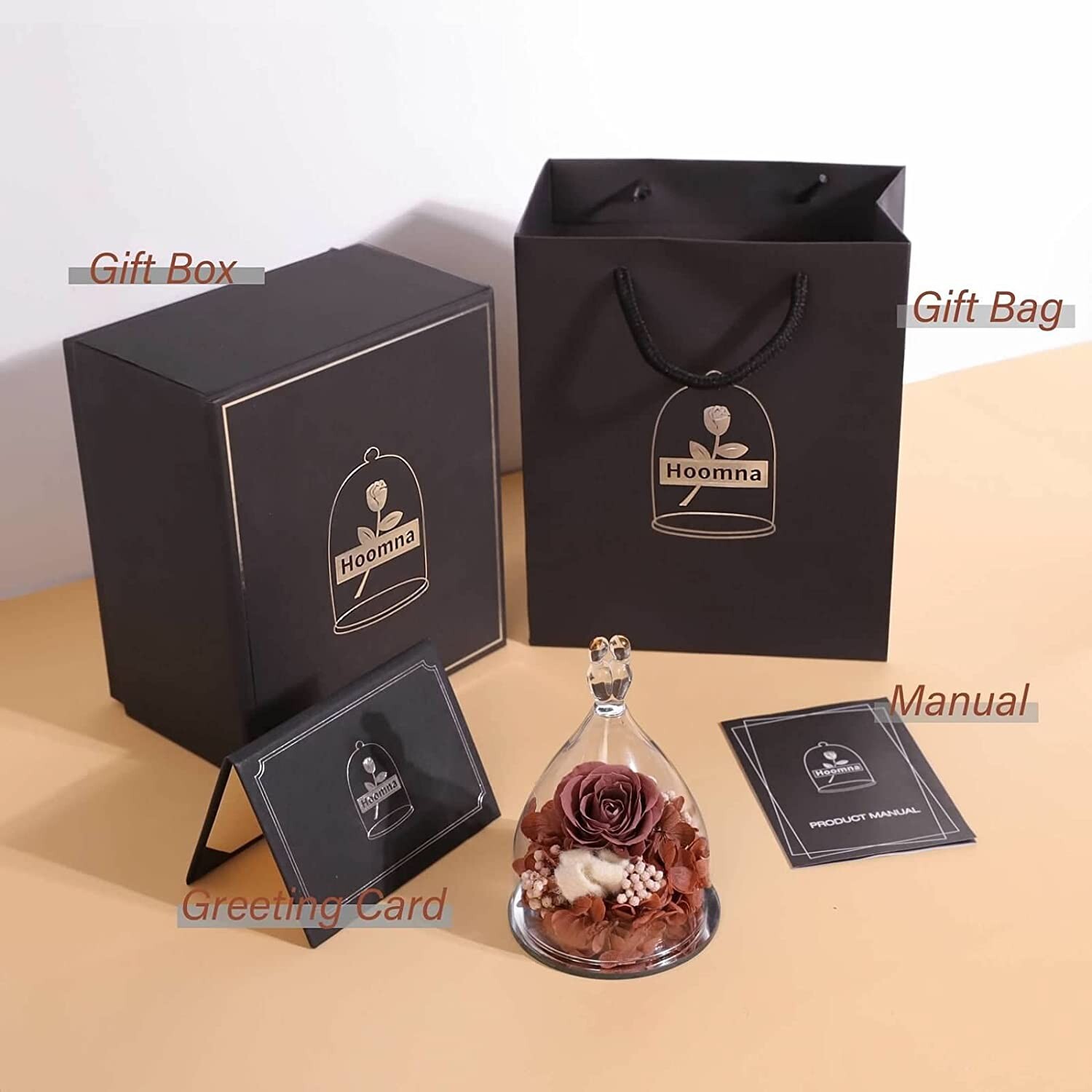 Gemini Girl Eternal Rose in Glass w/ Packaging
