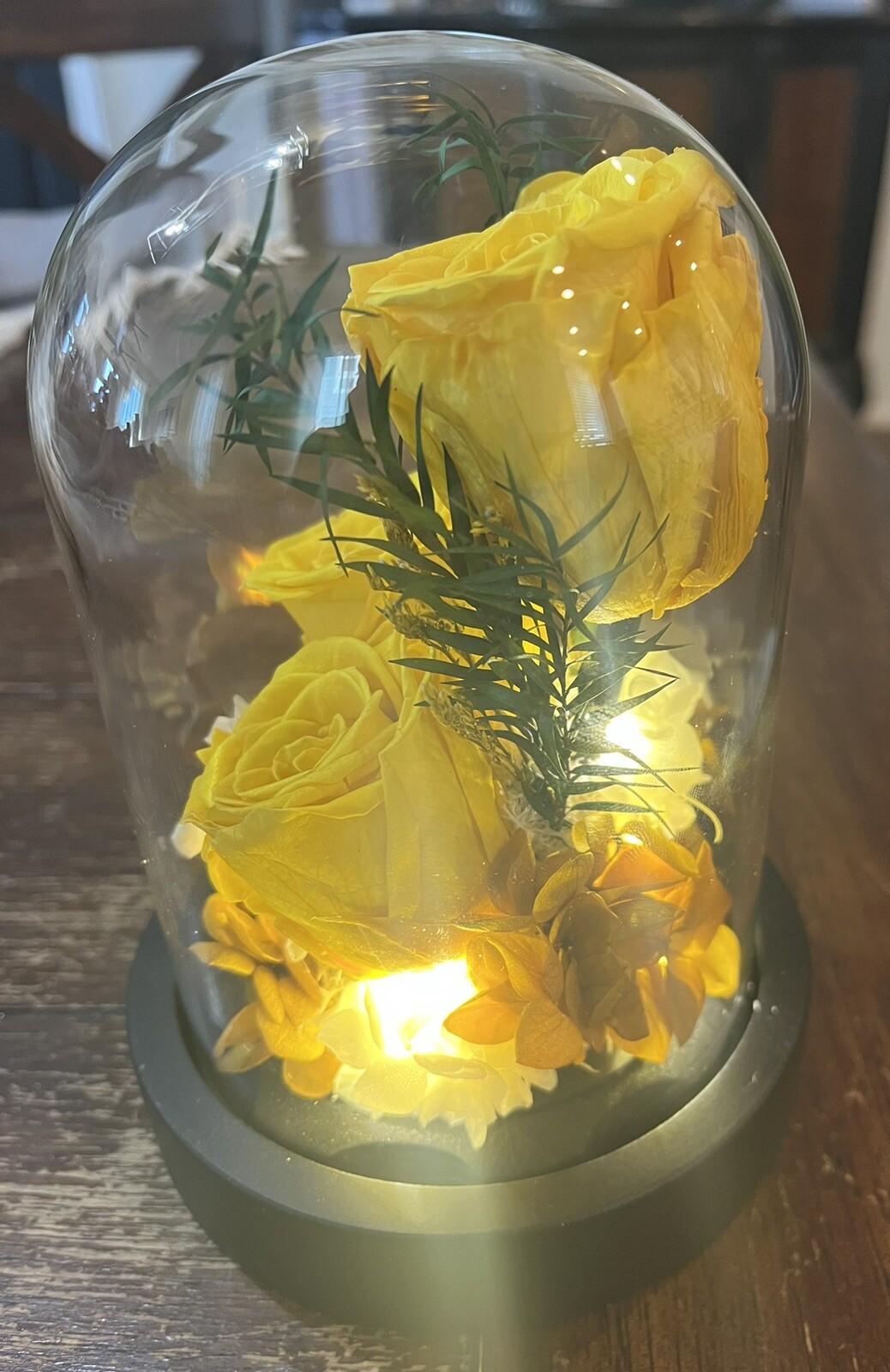 Preserved Roses Flowers in Glass Dome