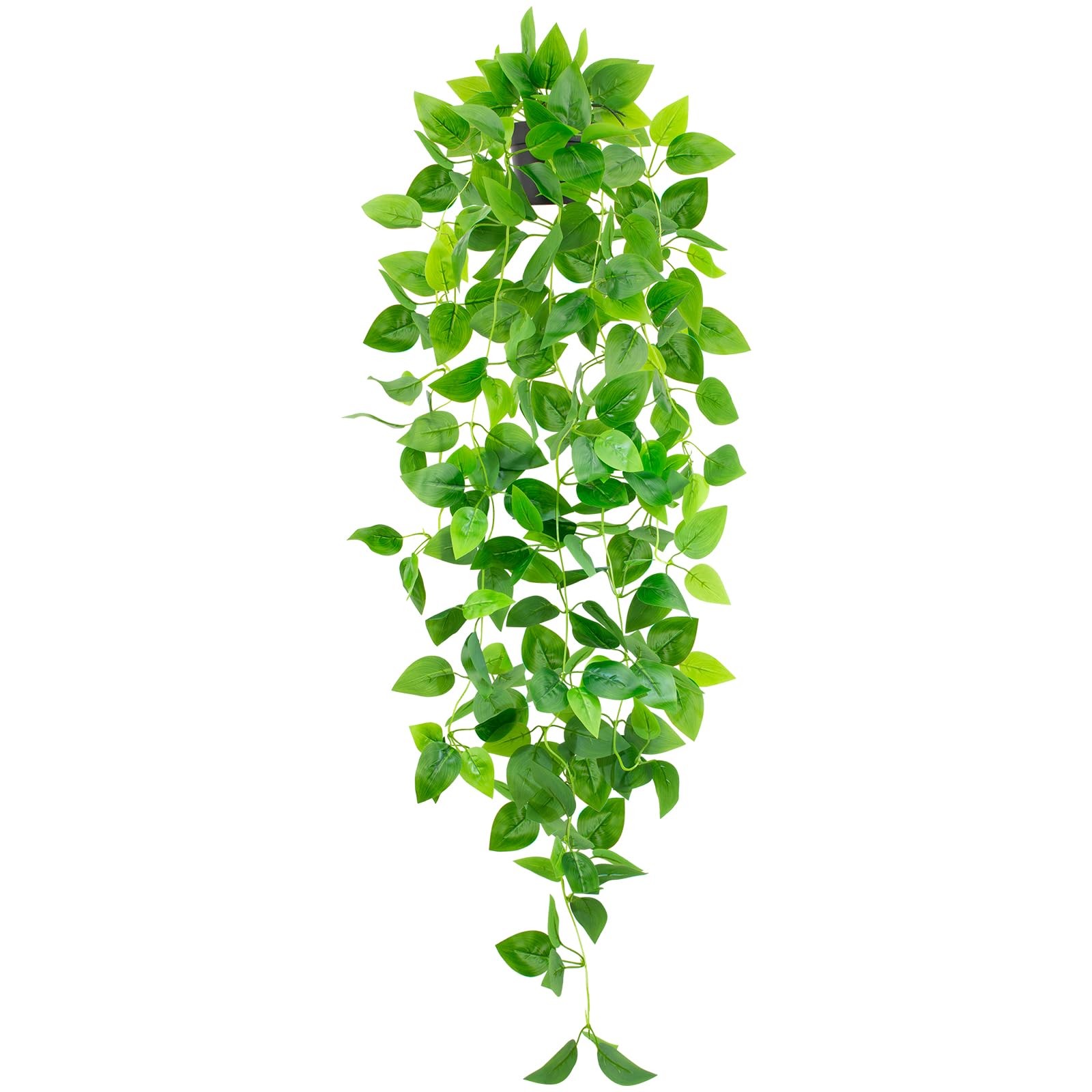 Artificial Hanging Plants with Black Pot, 39.37″ Faux Pothos Trailing Vines, …