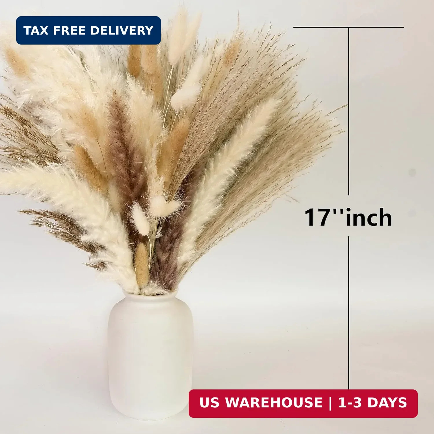 300 PCS Dried Pampas Grass Decor, Dried Flower Bouquets for Wedding, Home, Cente
