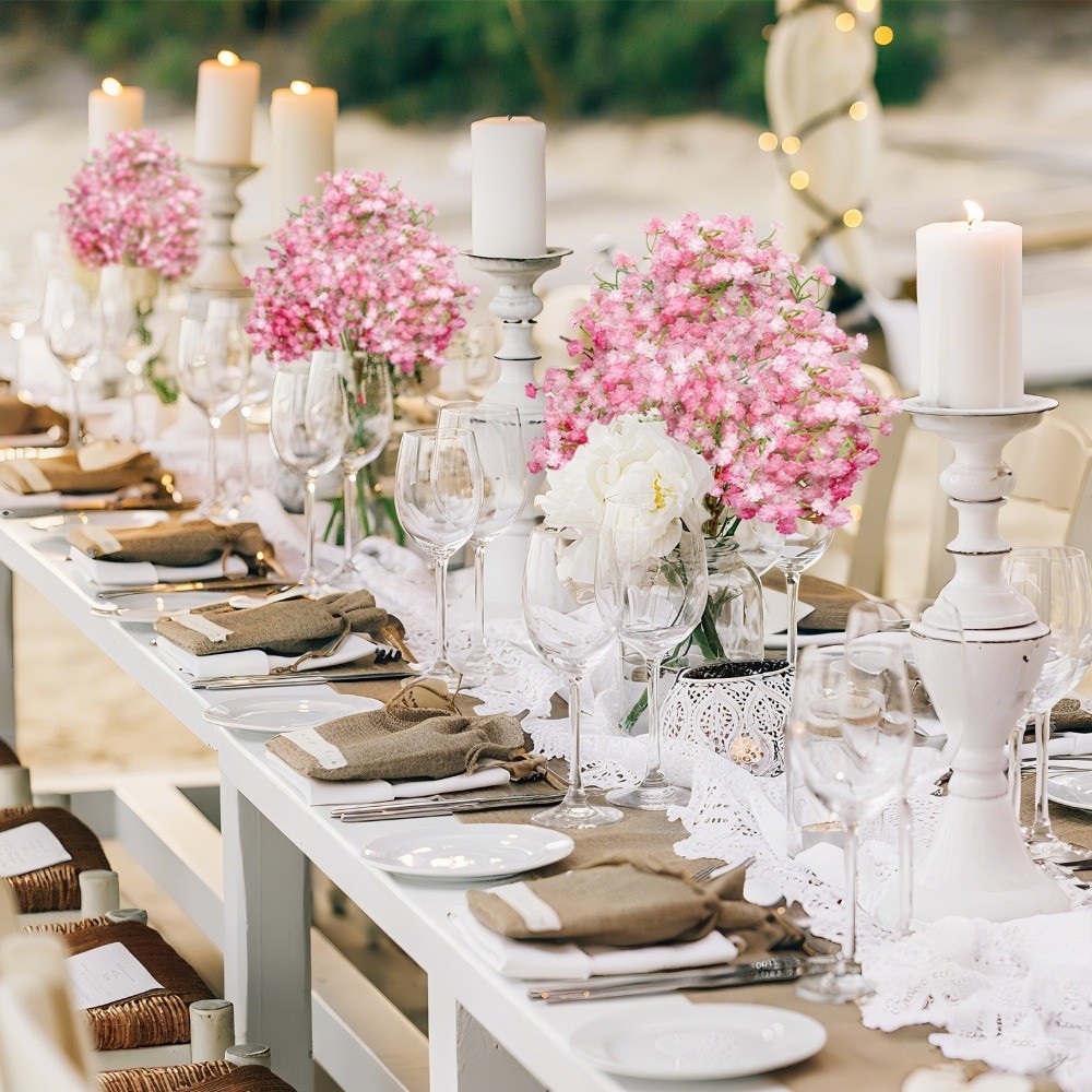 18Pcs Babys Breath Artificial Flower Gypsophila Real Touch Bouquet Garden Decor