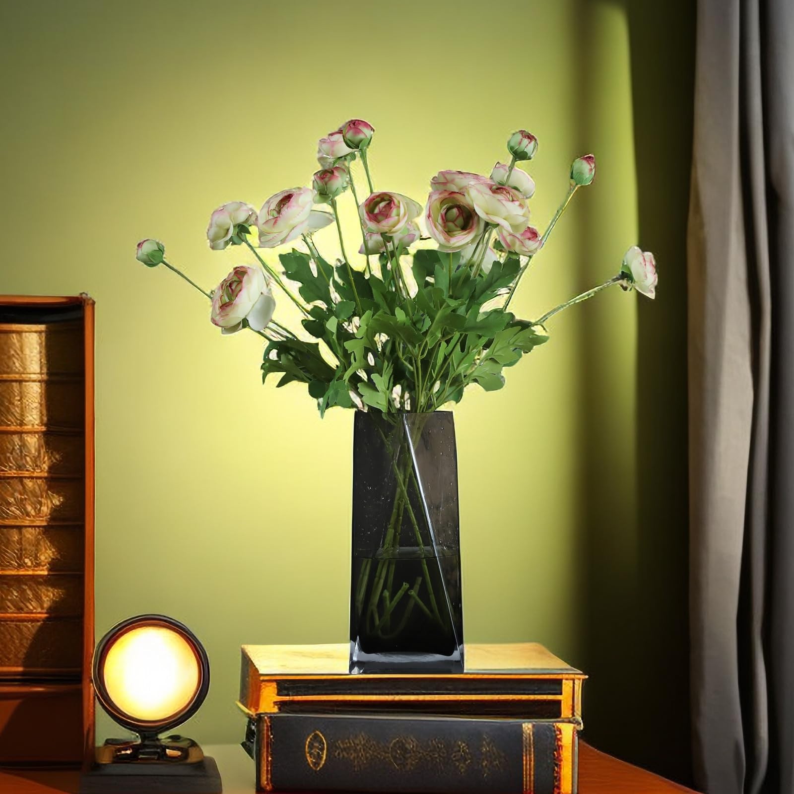 Artificial Silk Flowers Persian Buttercup Bicolor Ranunculus Flower 5 PcsSuit…