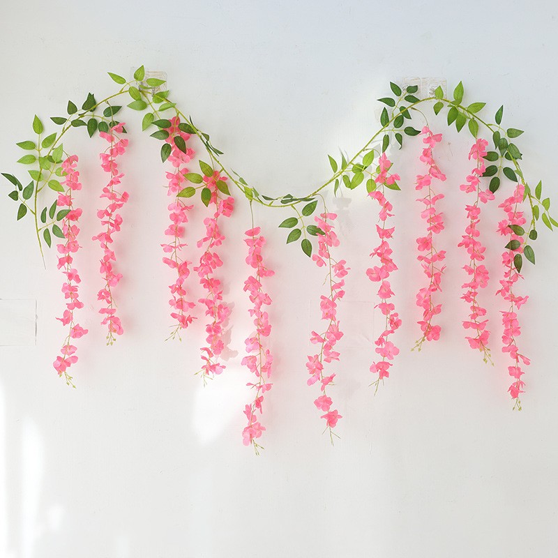 Artificial Rattan Fake Flower Strings Hanging Garland Outdoor Home Decoration