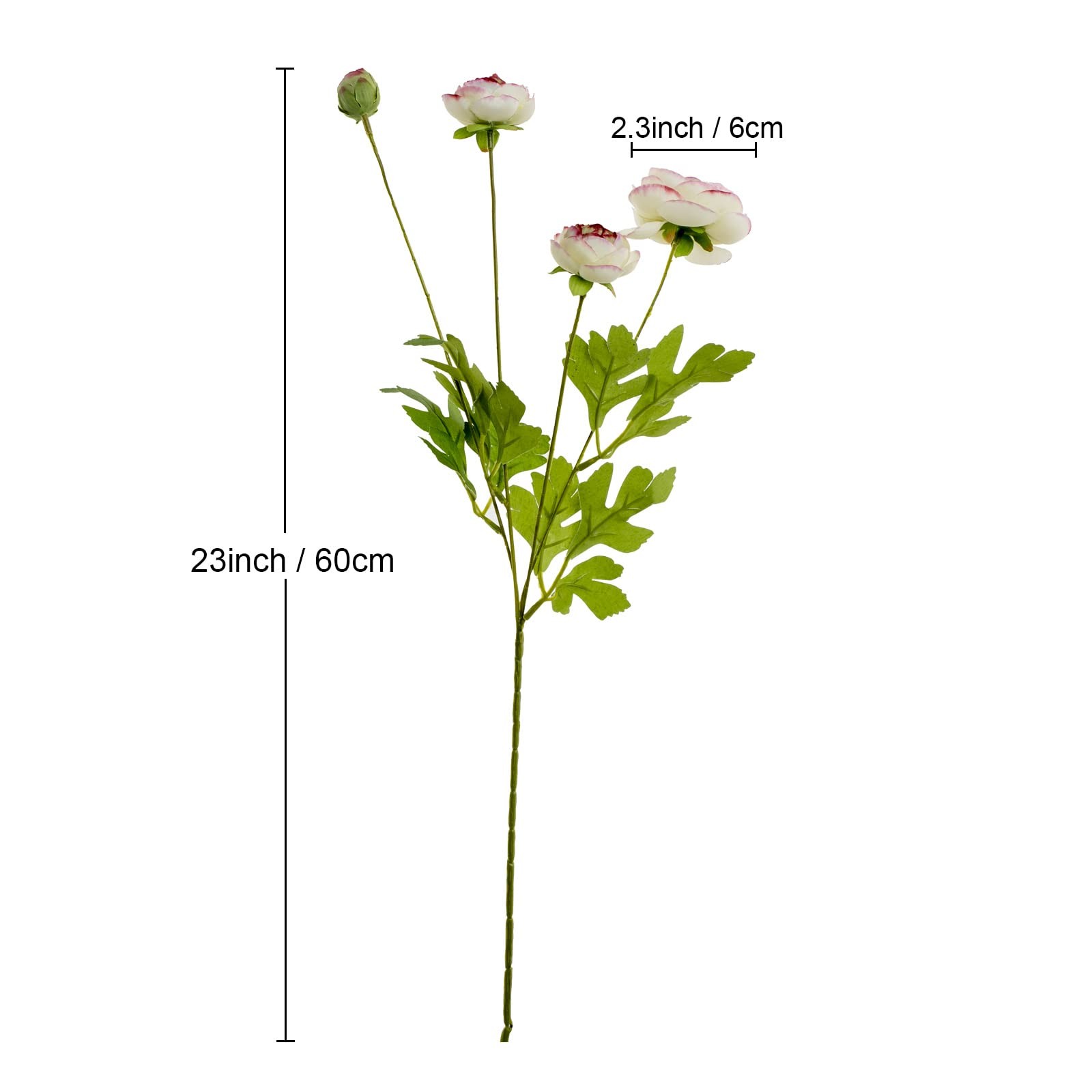 Artificial Silk Flowers Persian Buttercup Bicolor Ranunculus Flower 5 PcsSuit…
